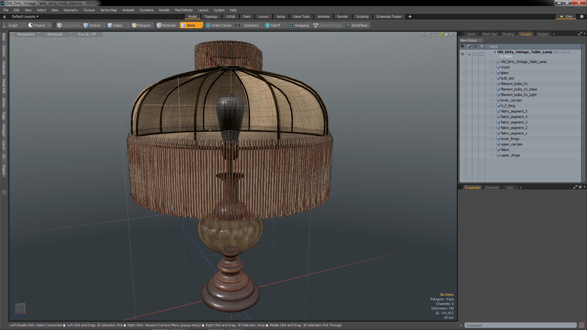 3D Old Dirty Vintage Table Lamp model