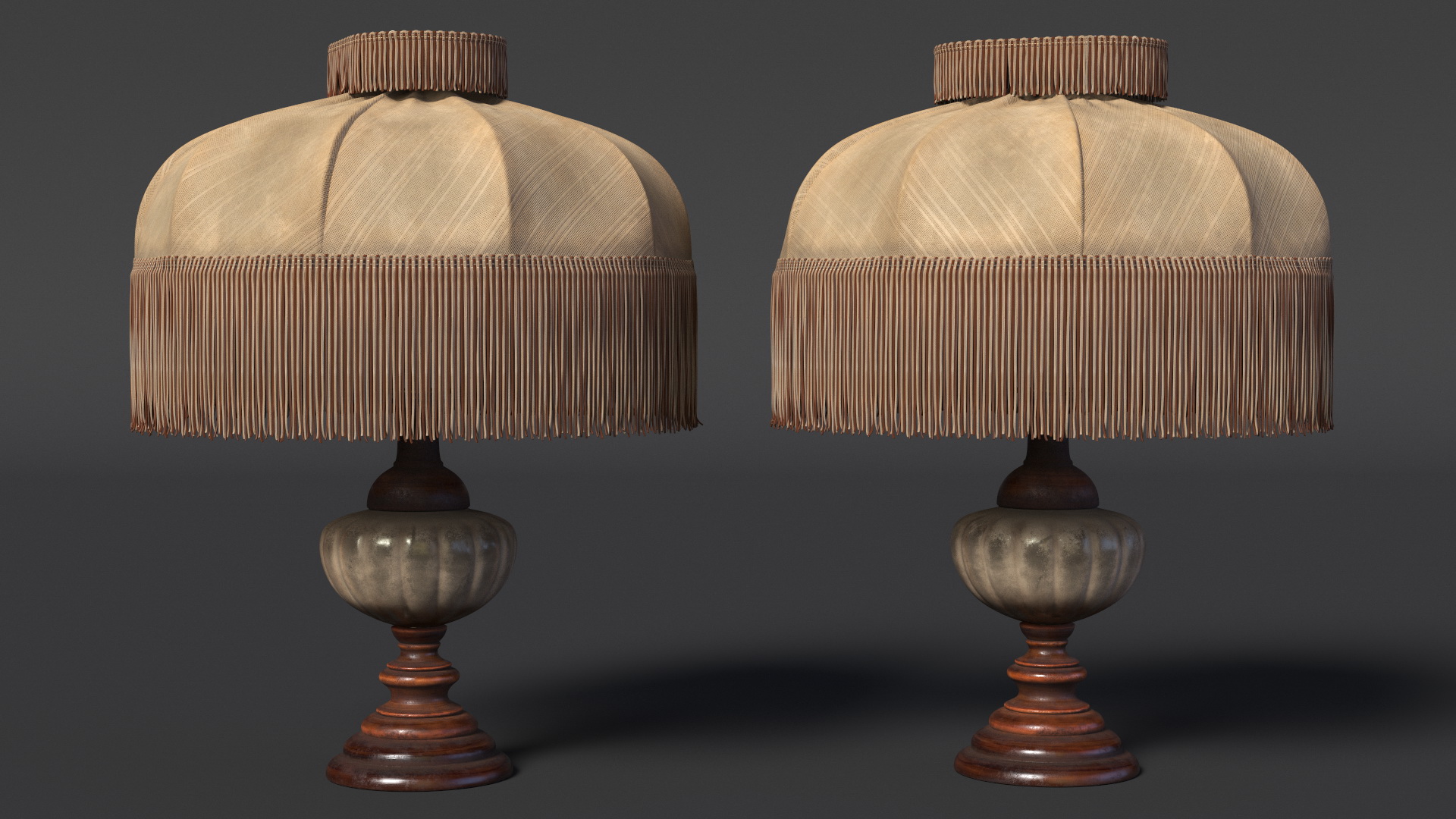 3D Old Dirty Vintage Table Lamp model