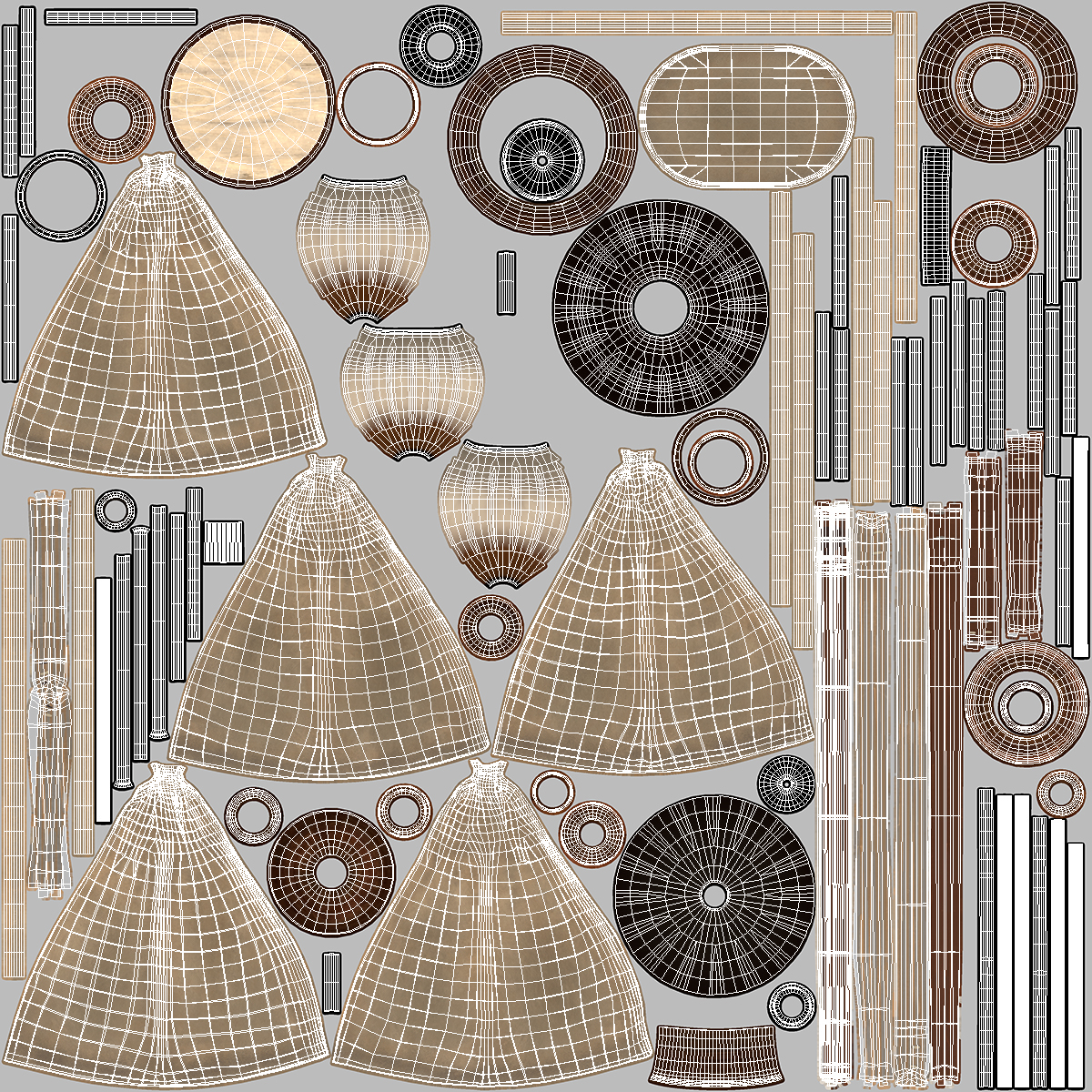 3D Old Dirty Vintage Table Lamp model