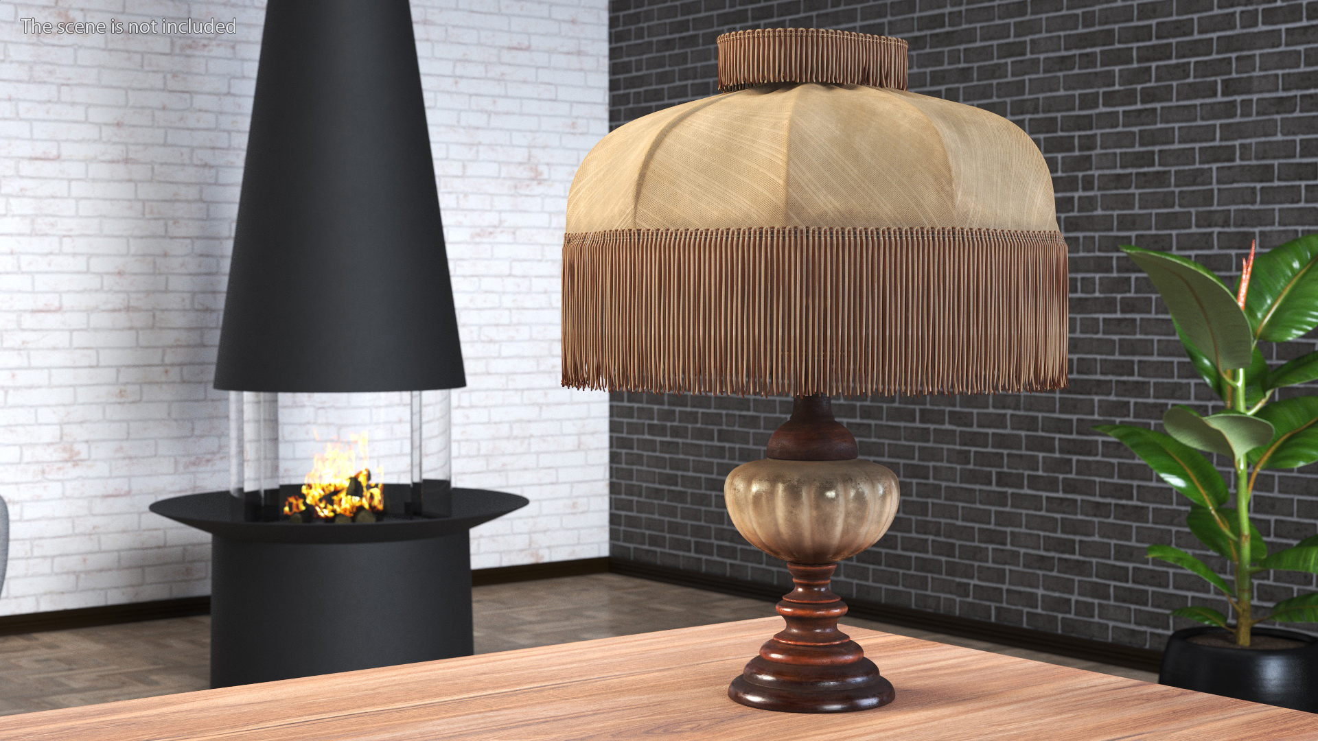 3D Old Dirty Vintage Table Lamp model