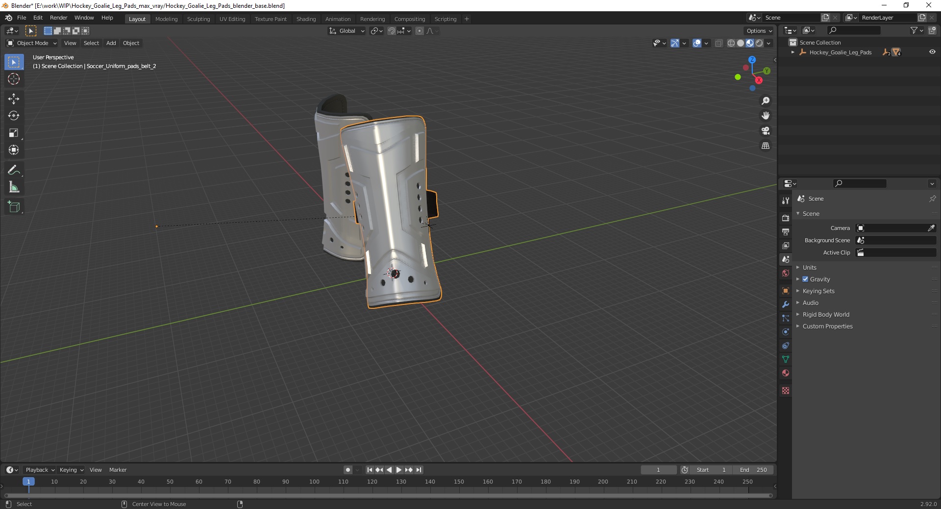 Hockey Goalie Leg Pads 3D