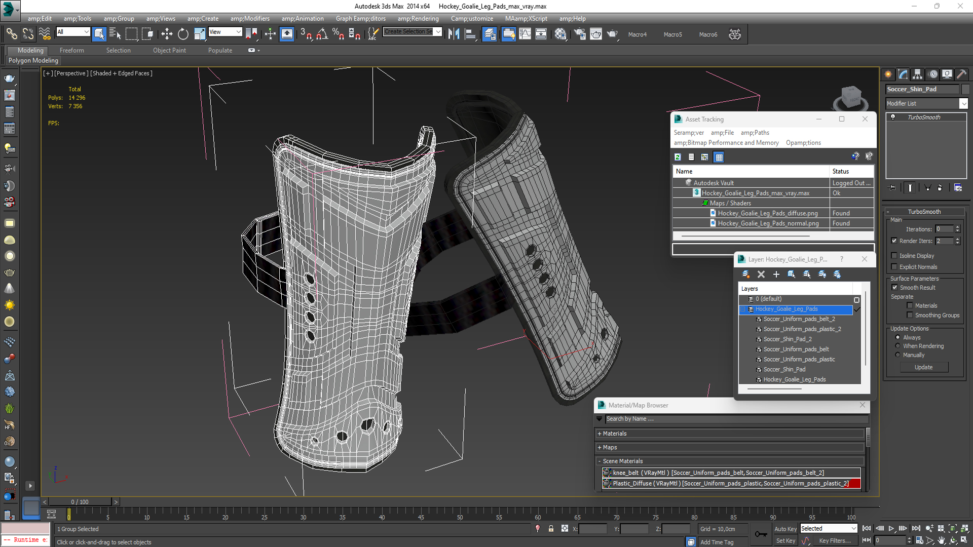 Hockey Goalie Leg Pads 3D