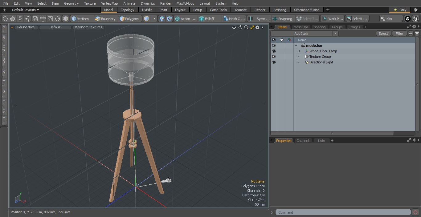 3D model Wood Floor Lamp