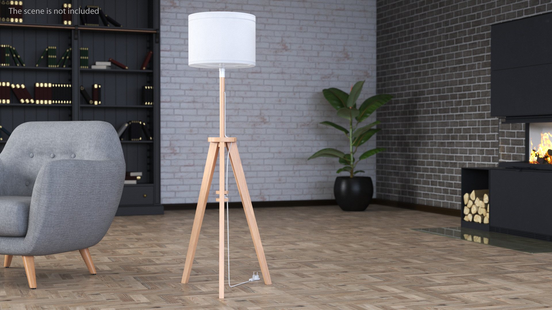 3D model Wood Floor Lamp