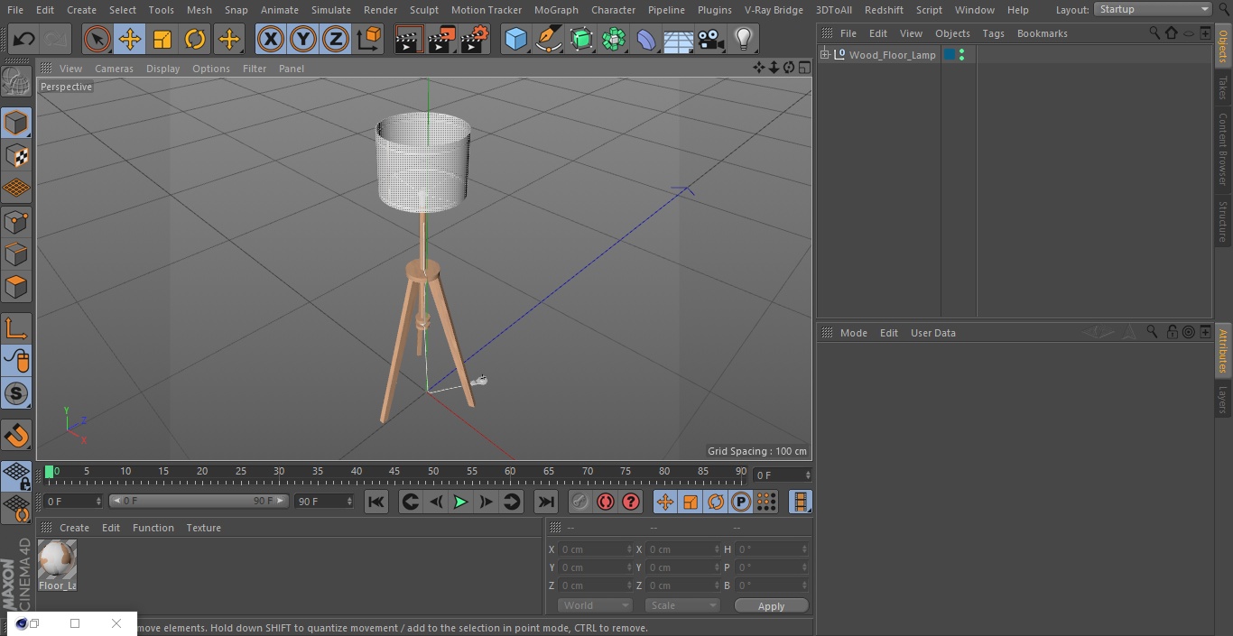 3D model Wood Floor Lamp