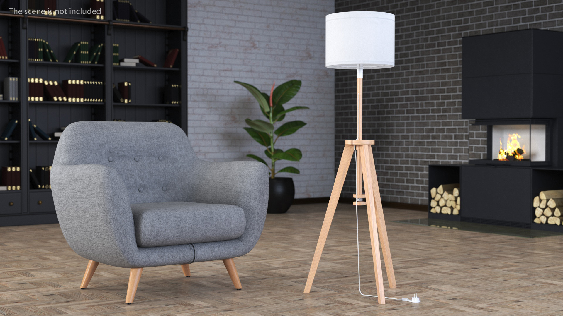 3D model Wood Floor Lamp