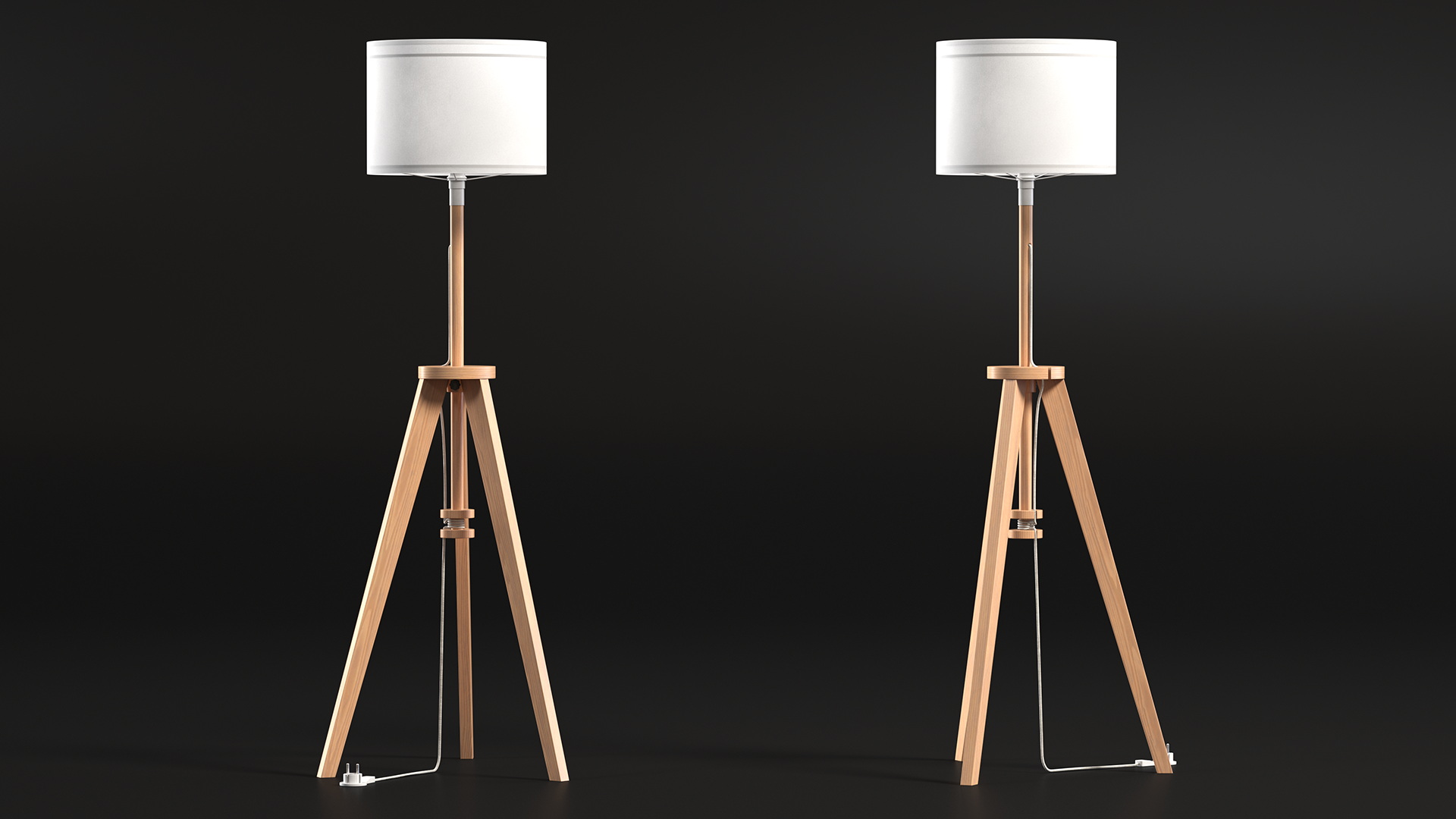 3D model Wood Floor Lamp