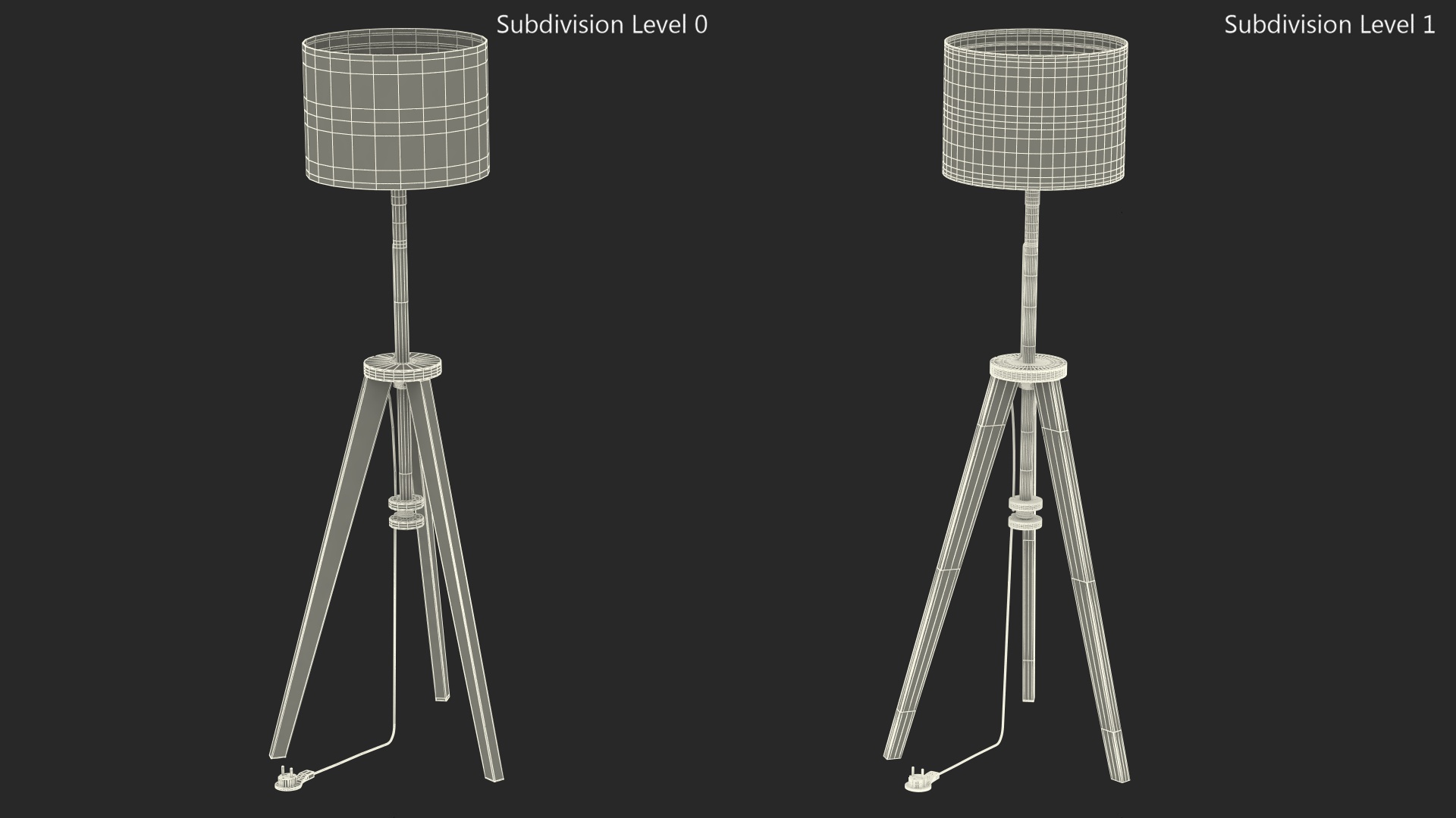3D model Wood Floor Lamp