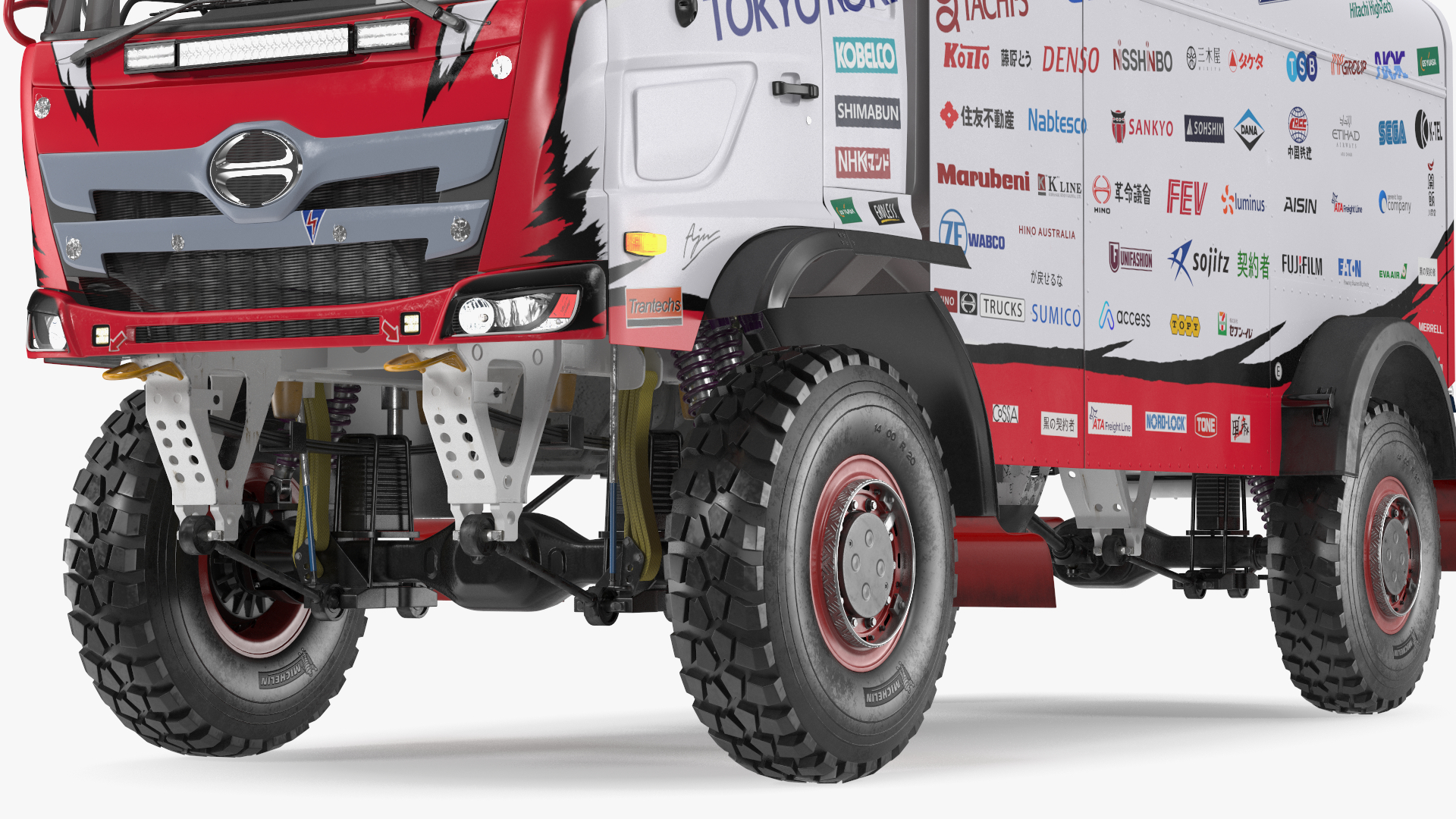 Rally Truck Hino Ranger Lights On Simple Interior 3D model