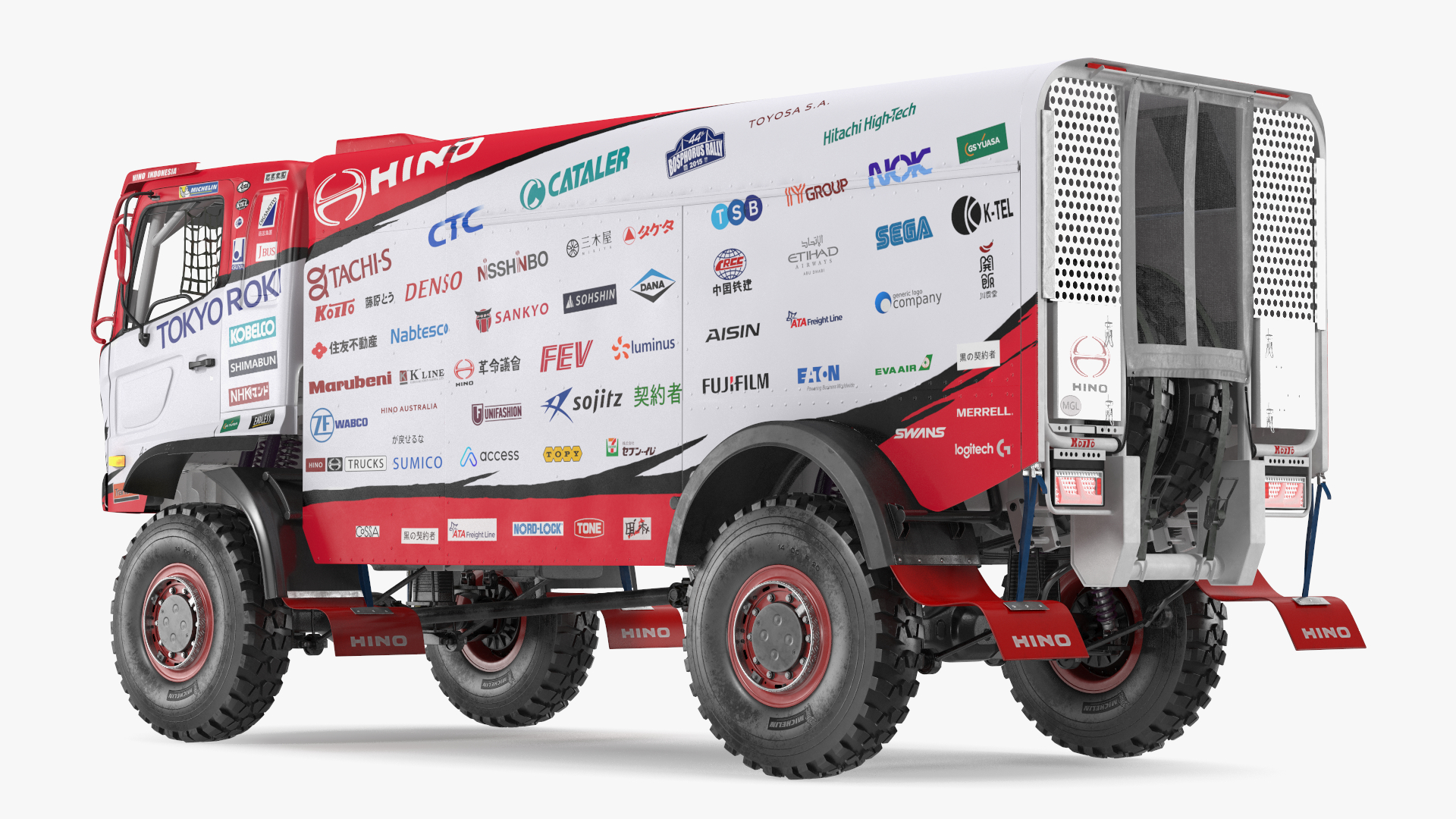 Rally Truck Hino Ranger Lights On Simple Interior 3D model