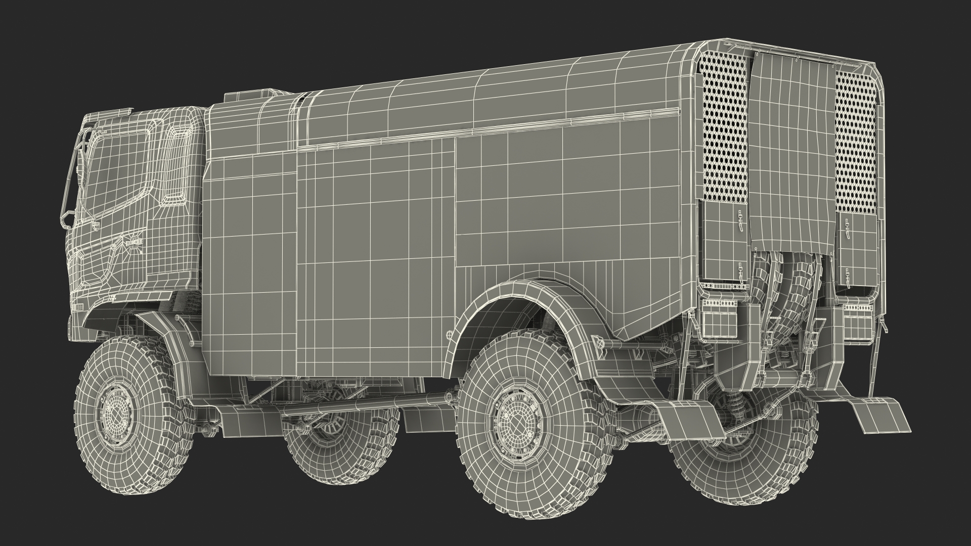 Rally Truck Hino Ranger Lights On Simple Interior 3D model