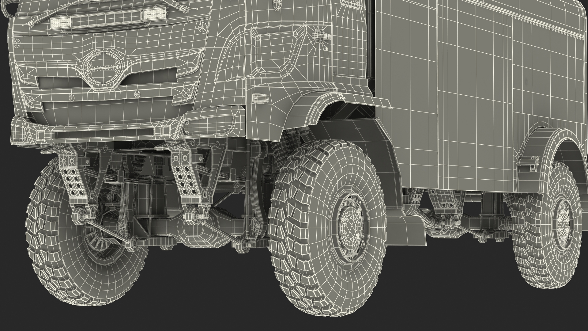 Rally Truck Hino Ranger Lights On Simple Interior 3D model