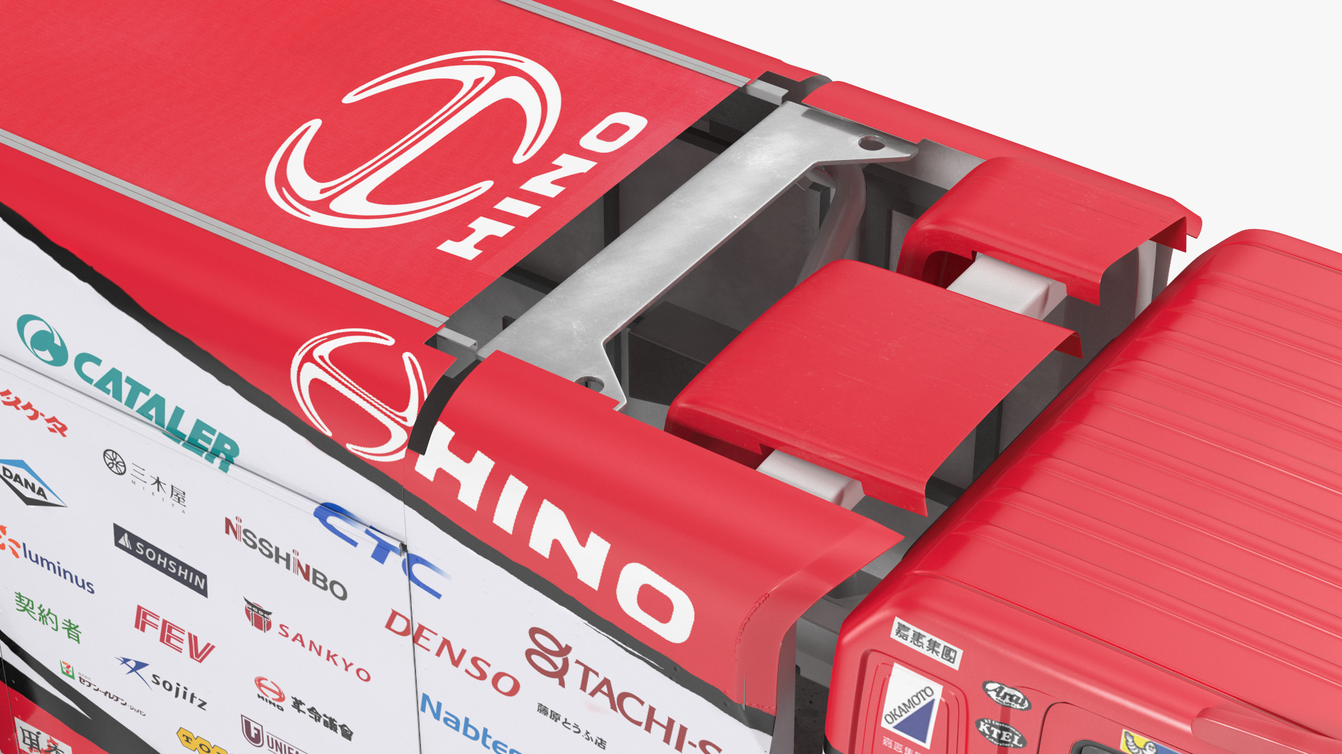 Rally Truck Hino Ranger Lights On Simple Interior 3D model