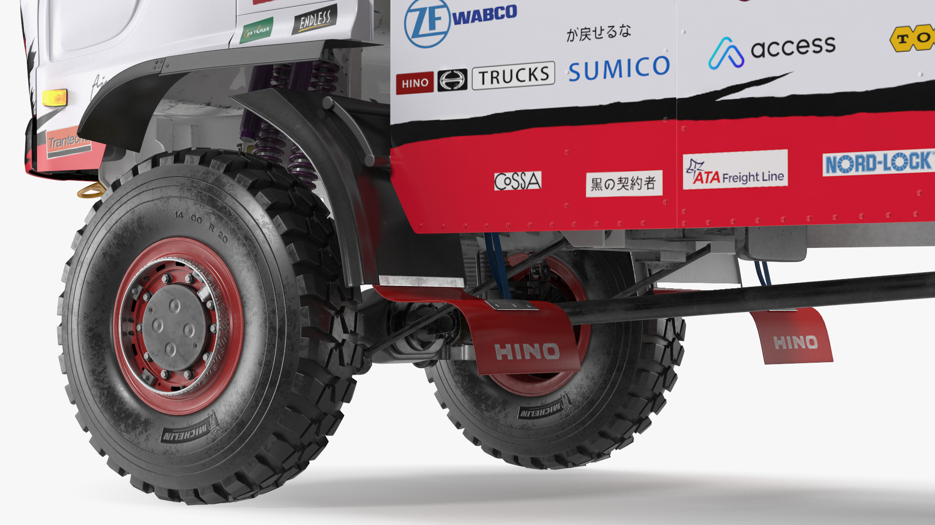Rally Truck Hino Ranger Lights On Simple Interior 3D model