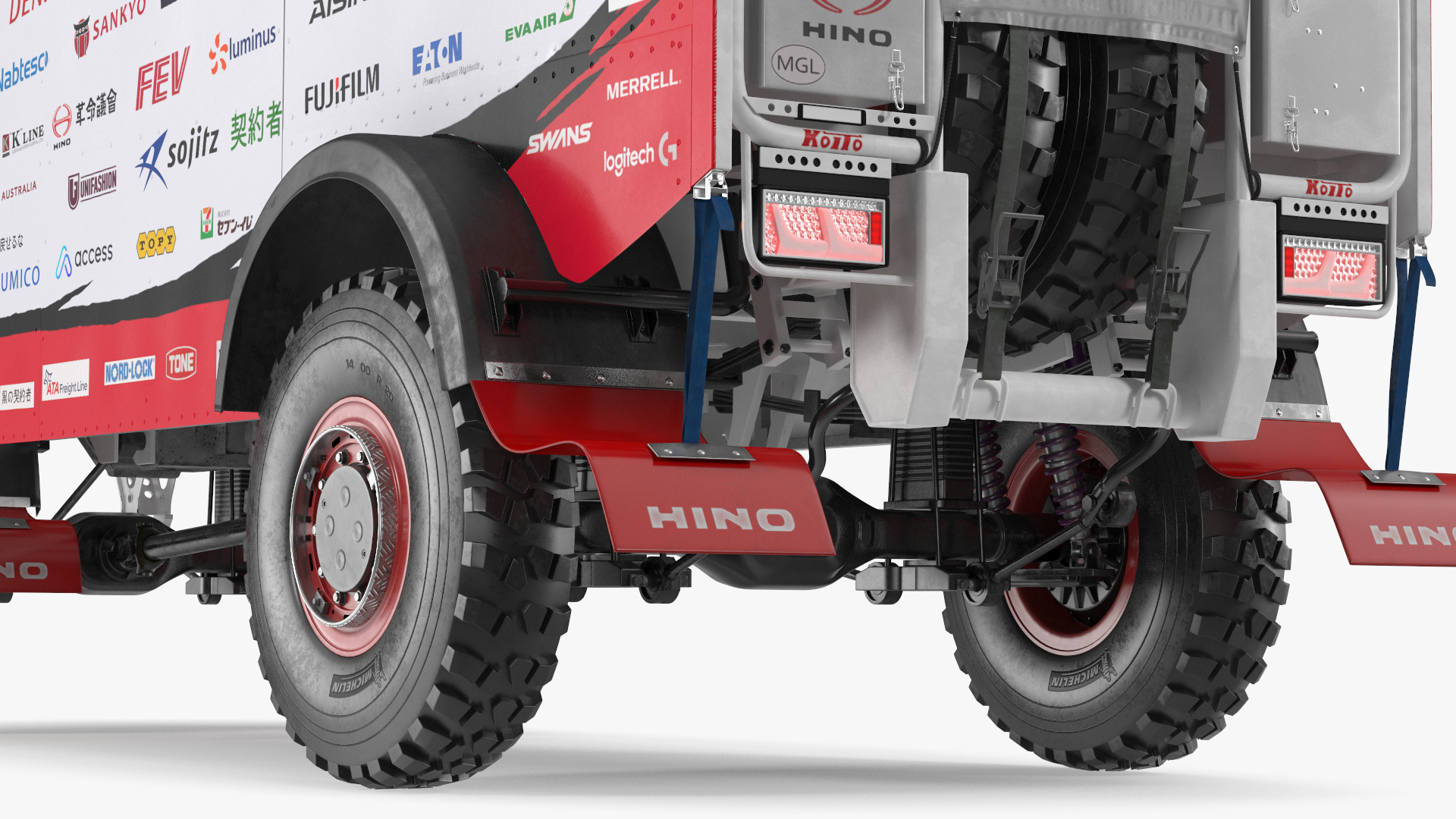 Rally Truck Hino Ranger Lights On Simple Interior 3D model