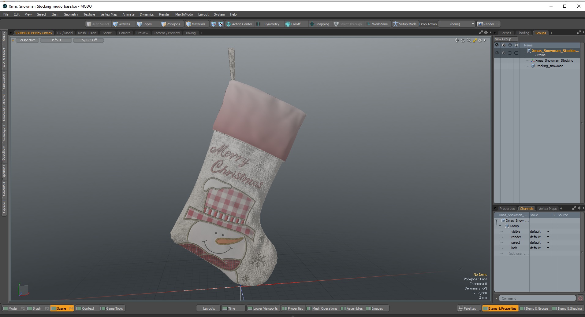 3D Xmas Snowman Stocking