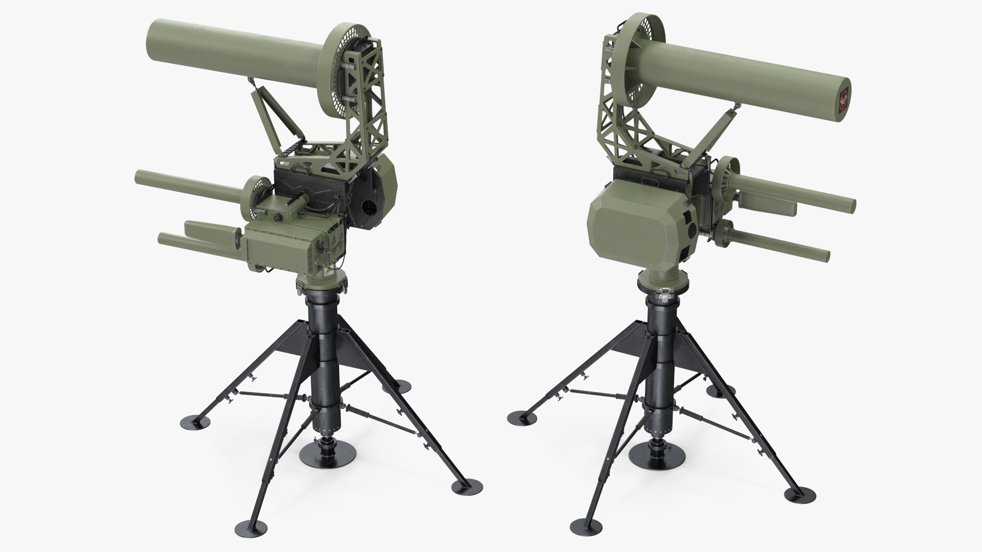 3D model Anti UAV Electro Optical System and Directional RF Inhibitor