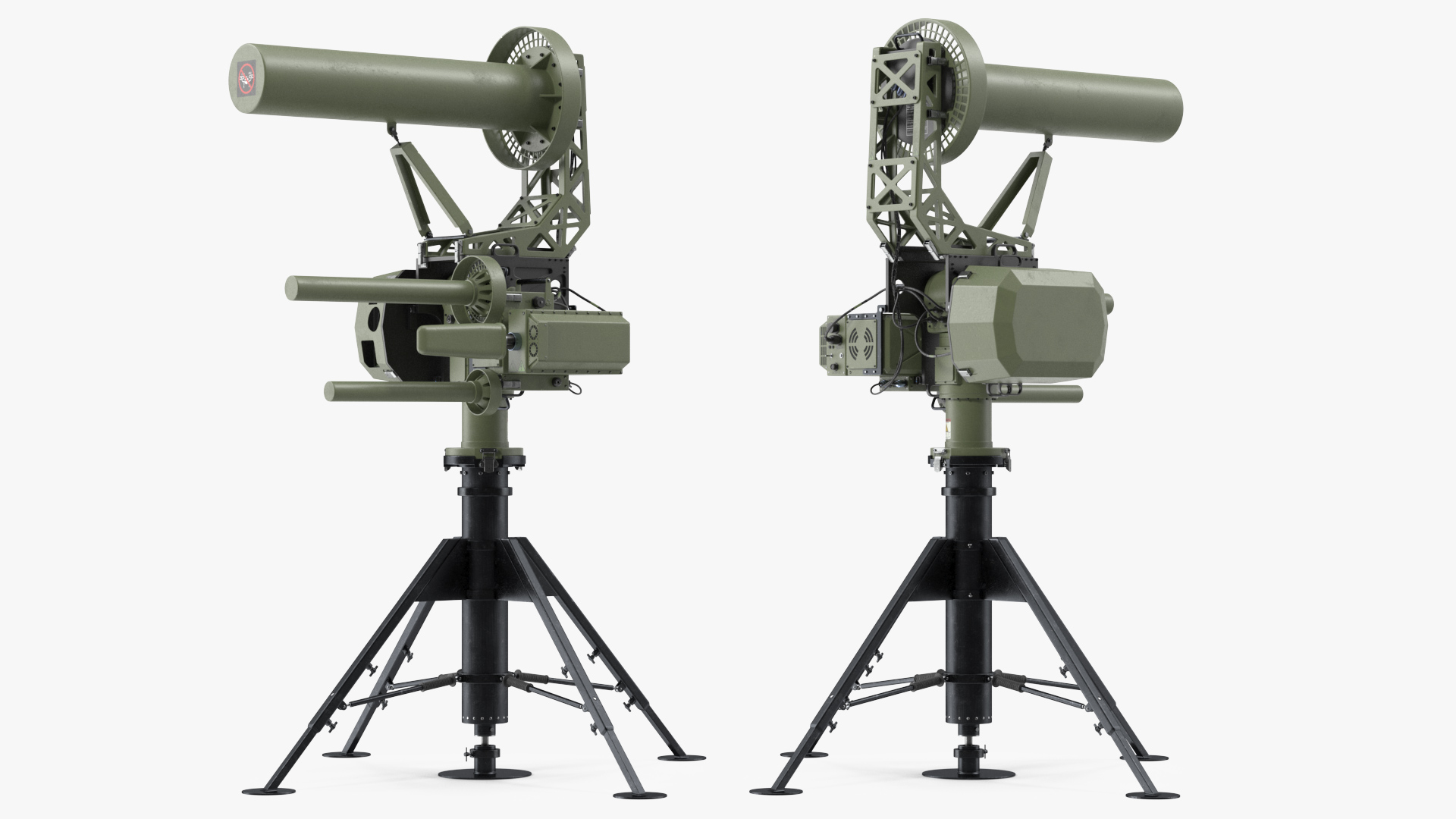 3D model Anti UAV Electro Optical System and Directional RF Inhibitor