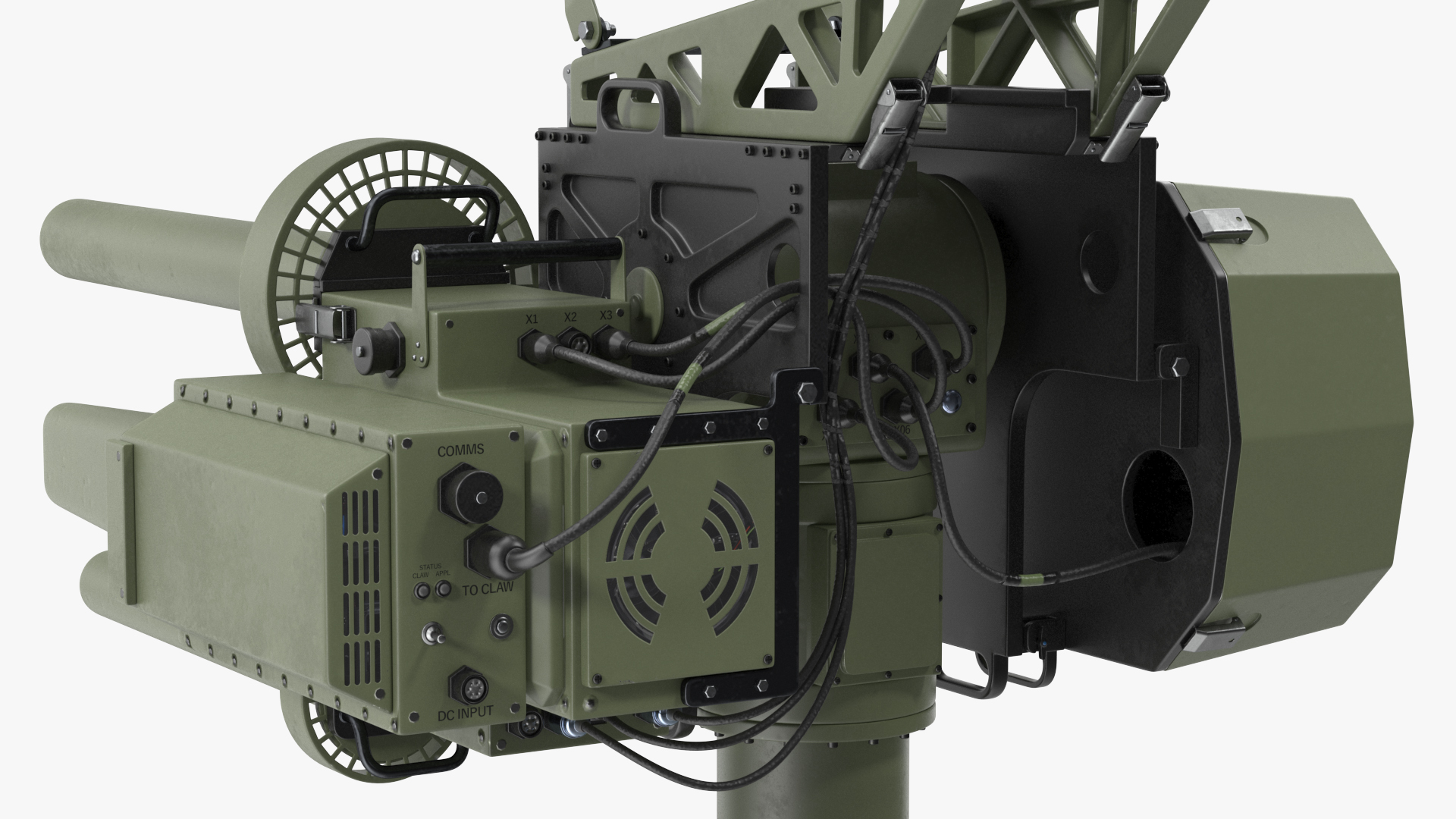 3D model Anti UAV Electro Optical System and Directional RF Inhibitor