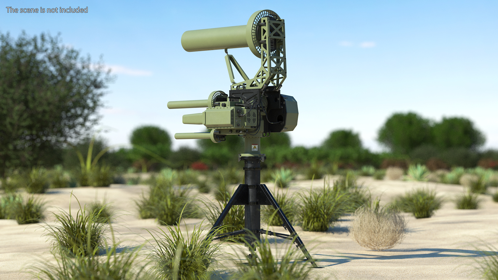 3D model Anti UAV Electro Optical System and Directional RF Inhibitor