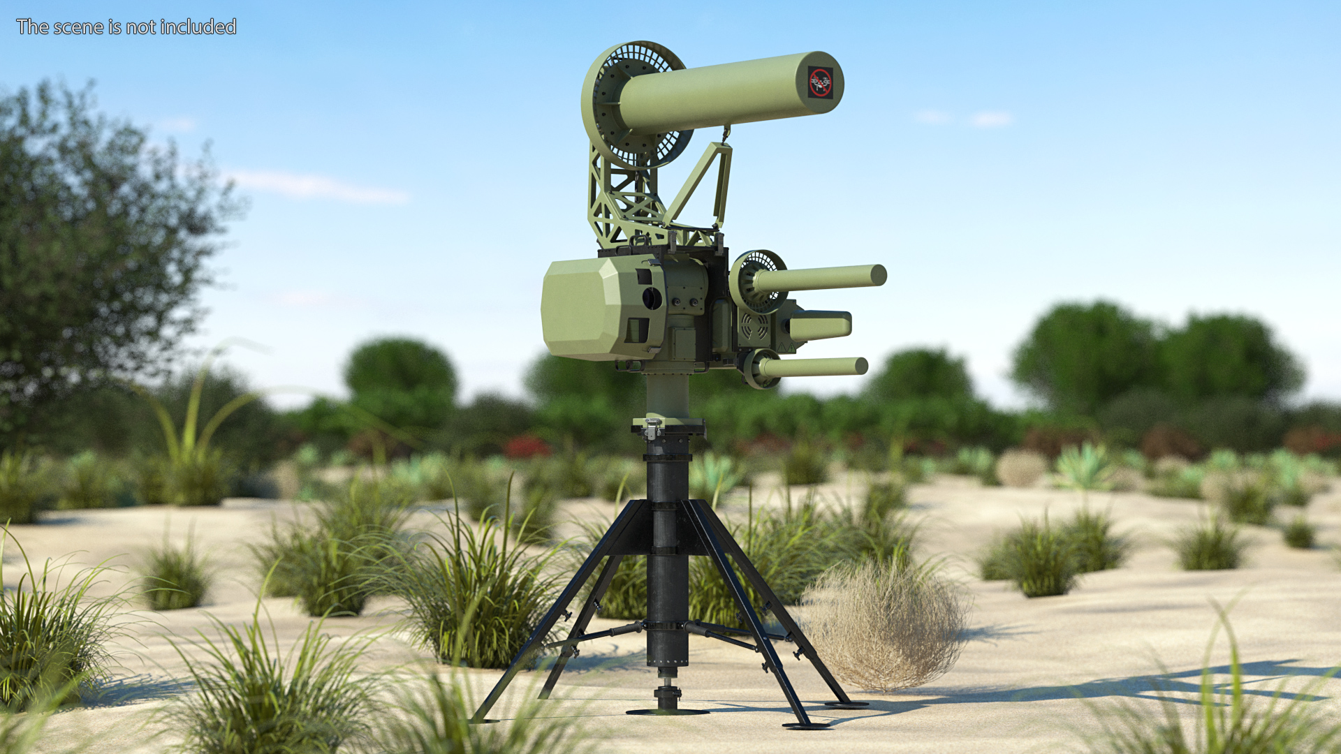 3D model Anti UAV Electro Optical System and Directional RF Inhibitor
