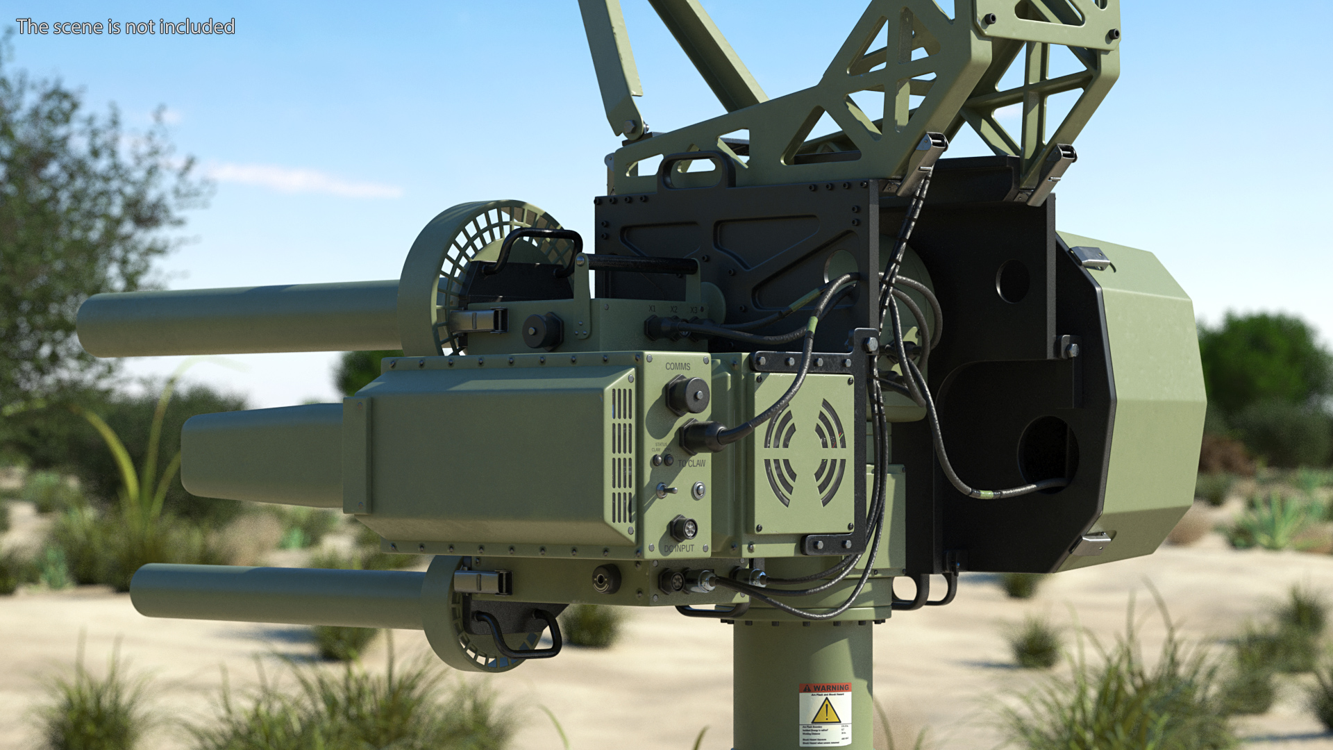 3D model Anti UAV Electro Optical System and Directional RF Inhibitor
