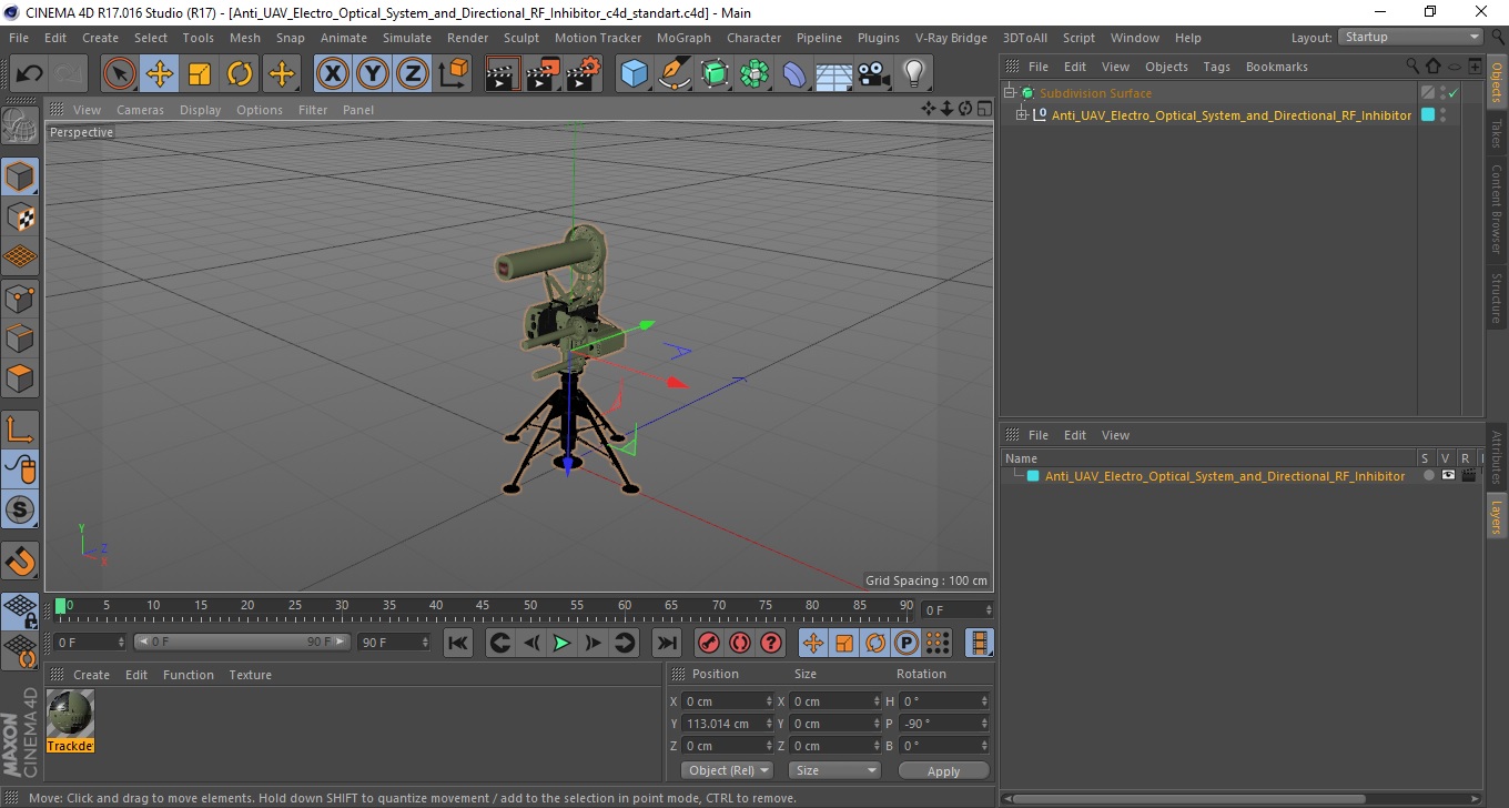 3D model Anti UAV Electro Optical System and Directional RF Inhibitor