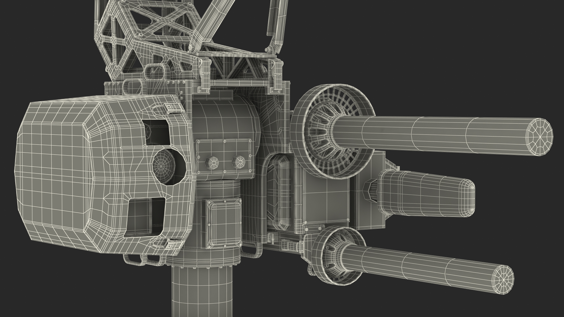 3D model Anti UAV Electro Optical System and Directional RF Inhibitor