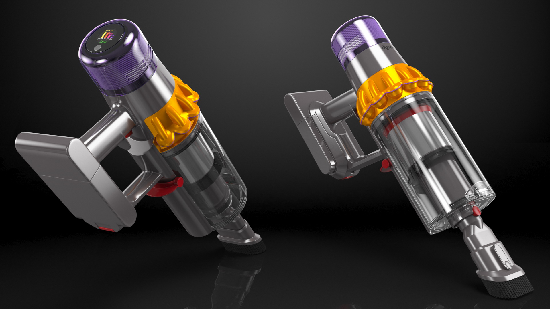 3D model Dyson V15 Cordless Vacuum Cleaner with Combi Brush