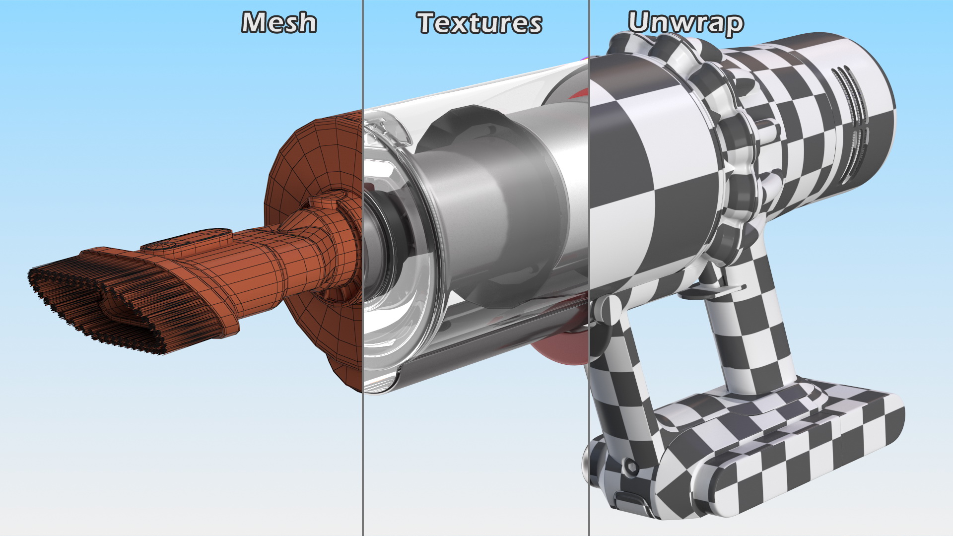 3D model Dyson V15 Cordless Vacuum Cleaner with Combi Brush