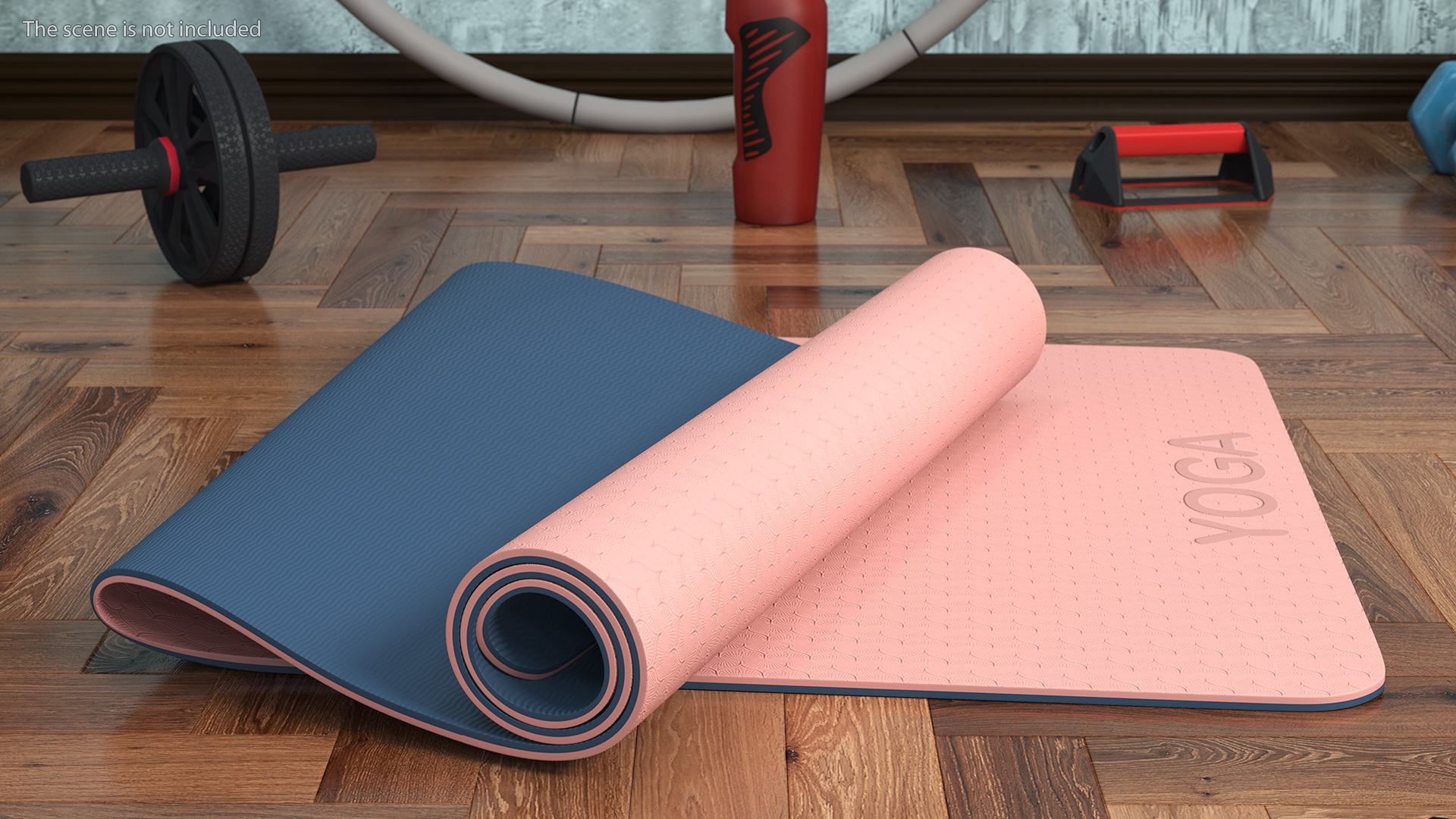 3D model Yoga Mat Folded Pink