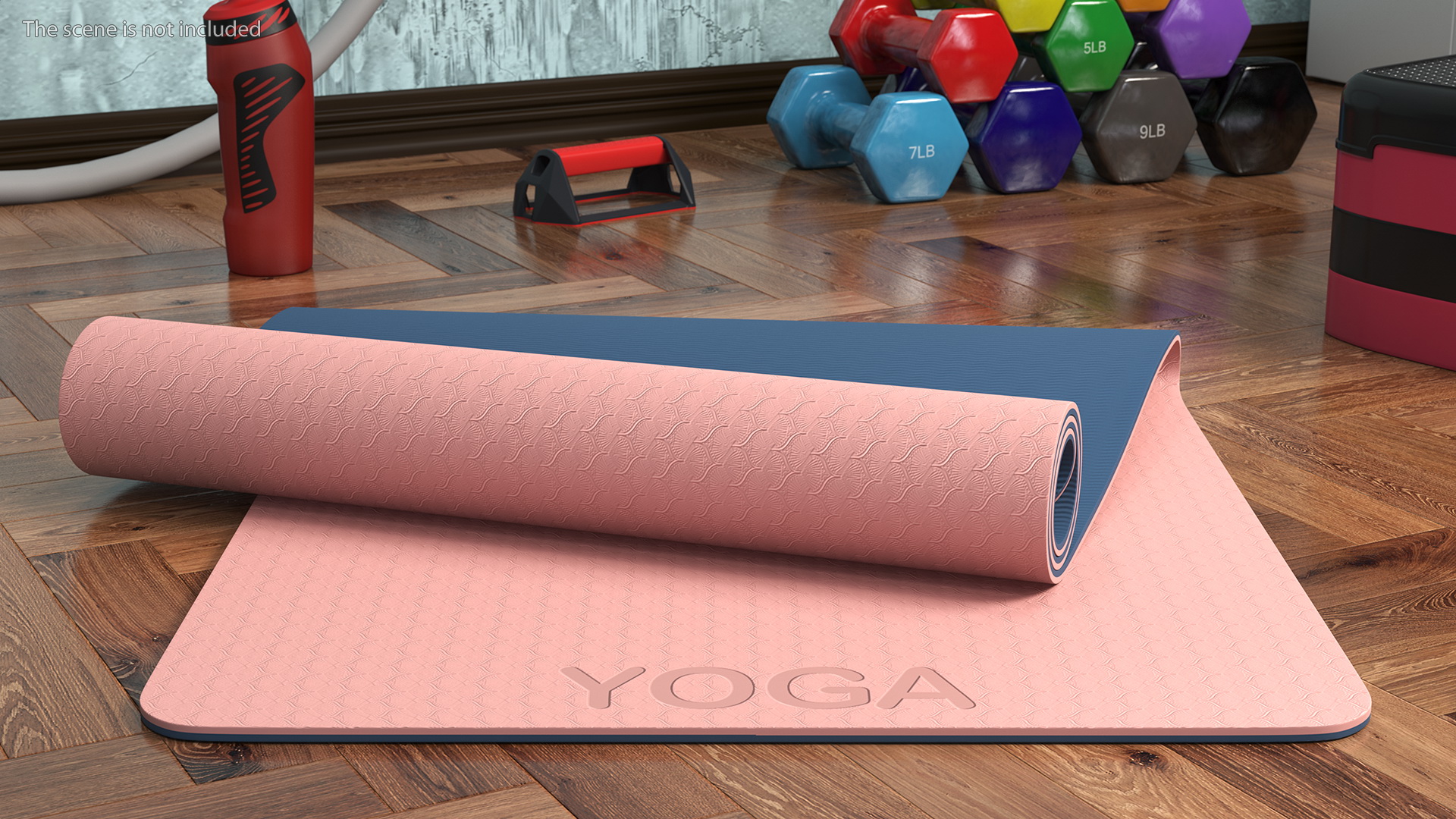 3D model Yoga Mat Folded Pink