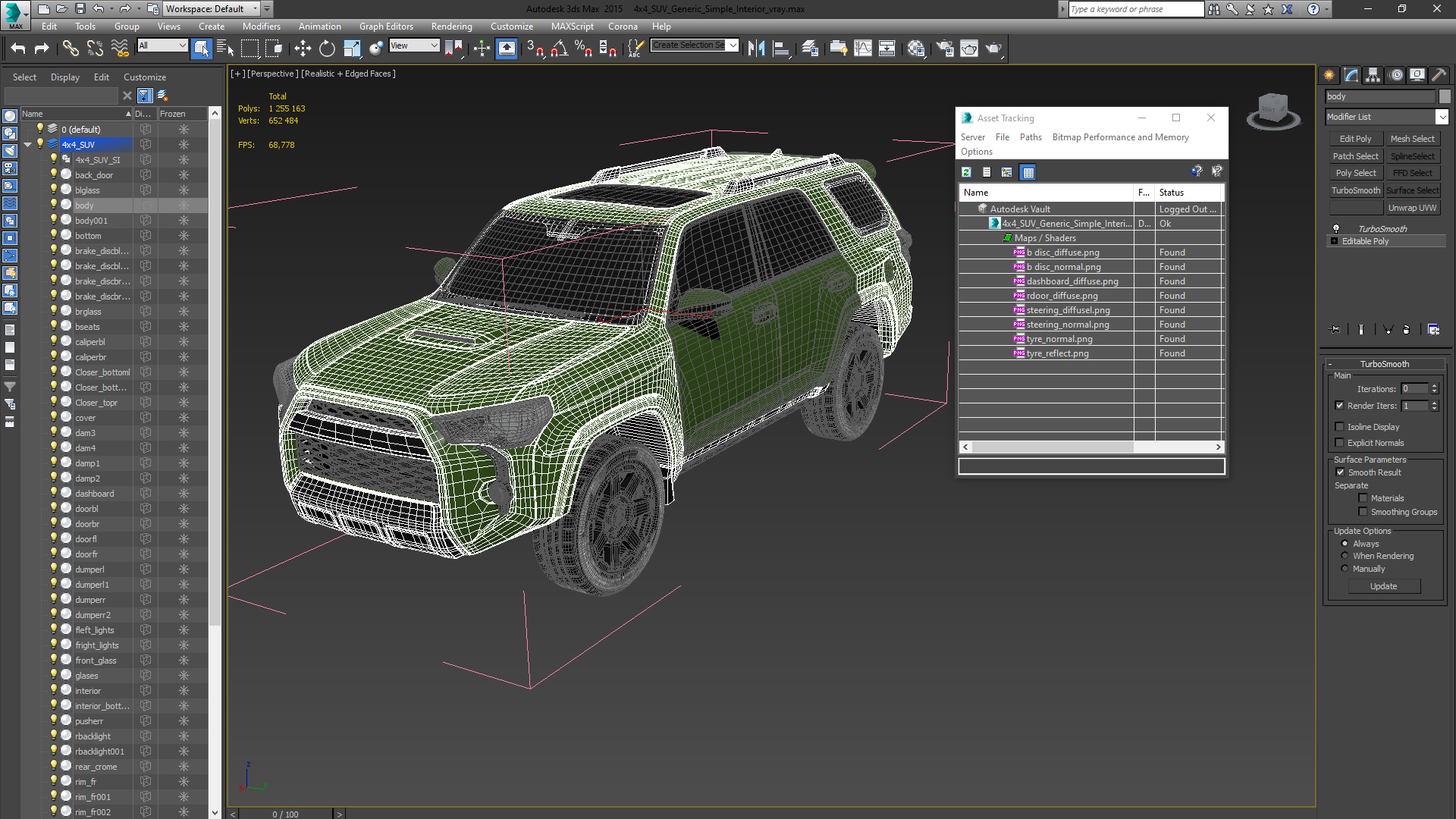 3D 4x4 SUV Generic Simple Interior