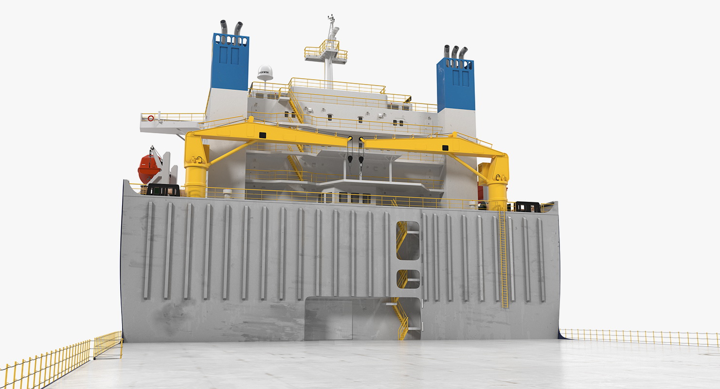 Heavy Lift Vessel Rigged 3D model