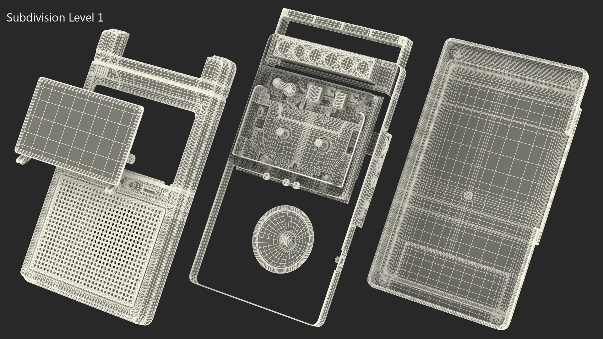 3D QFX RETRO 39 Shoebox Tape Recorder Silver