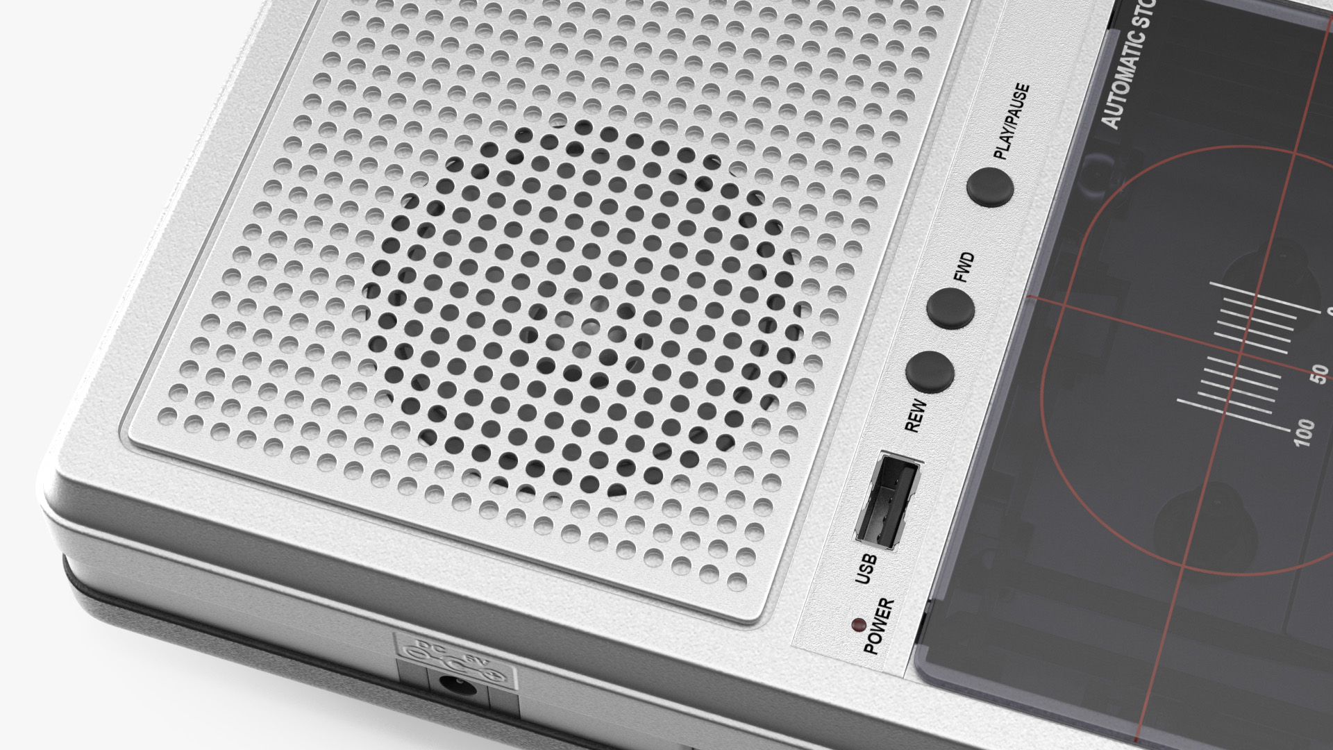3D QFX RETRO 39 Shoebox Tape Recorder Silver
