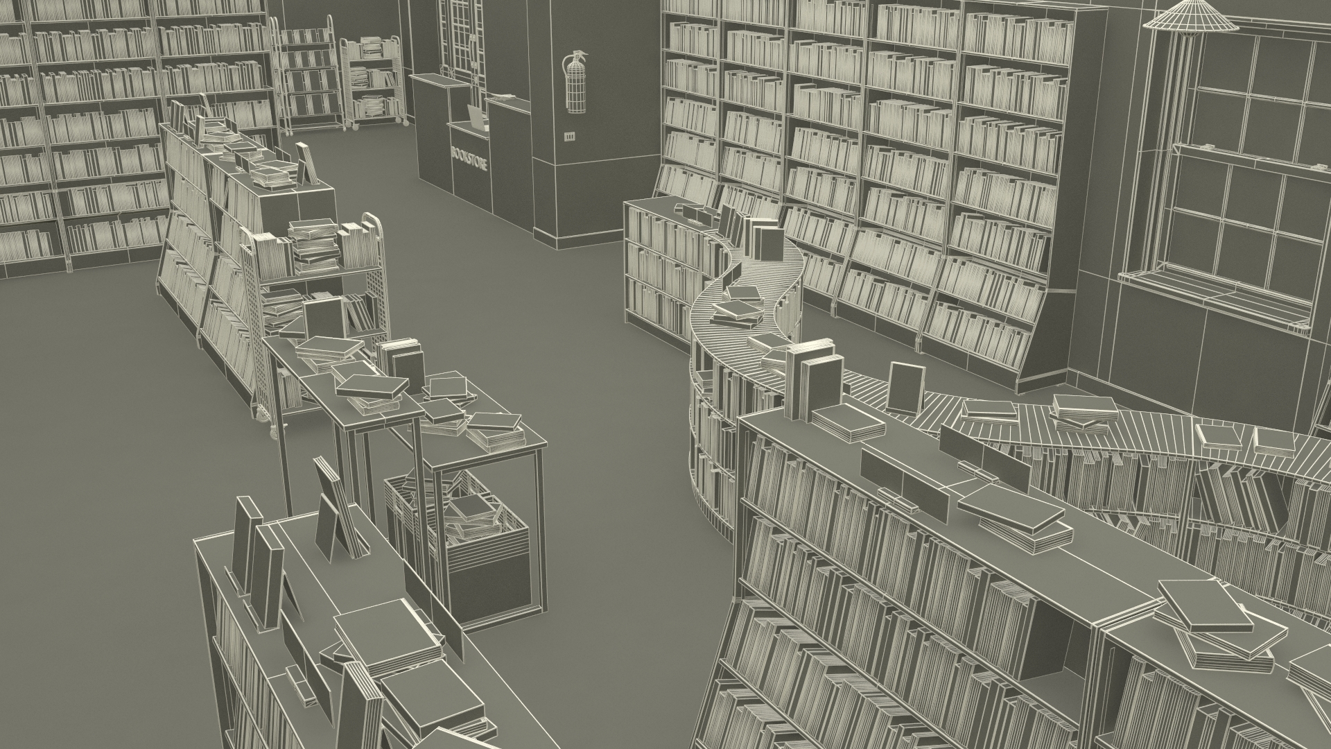 Book Store Interior 3D model