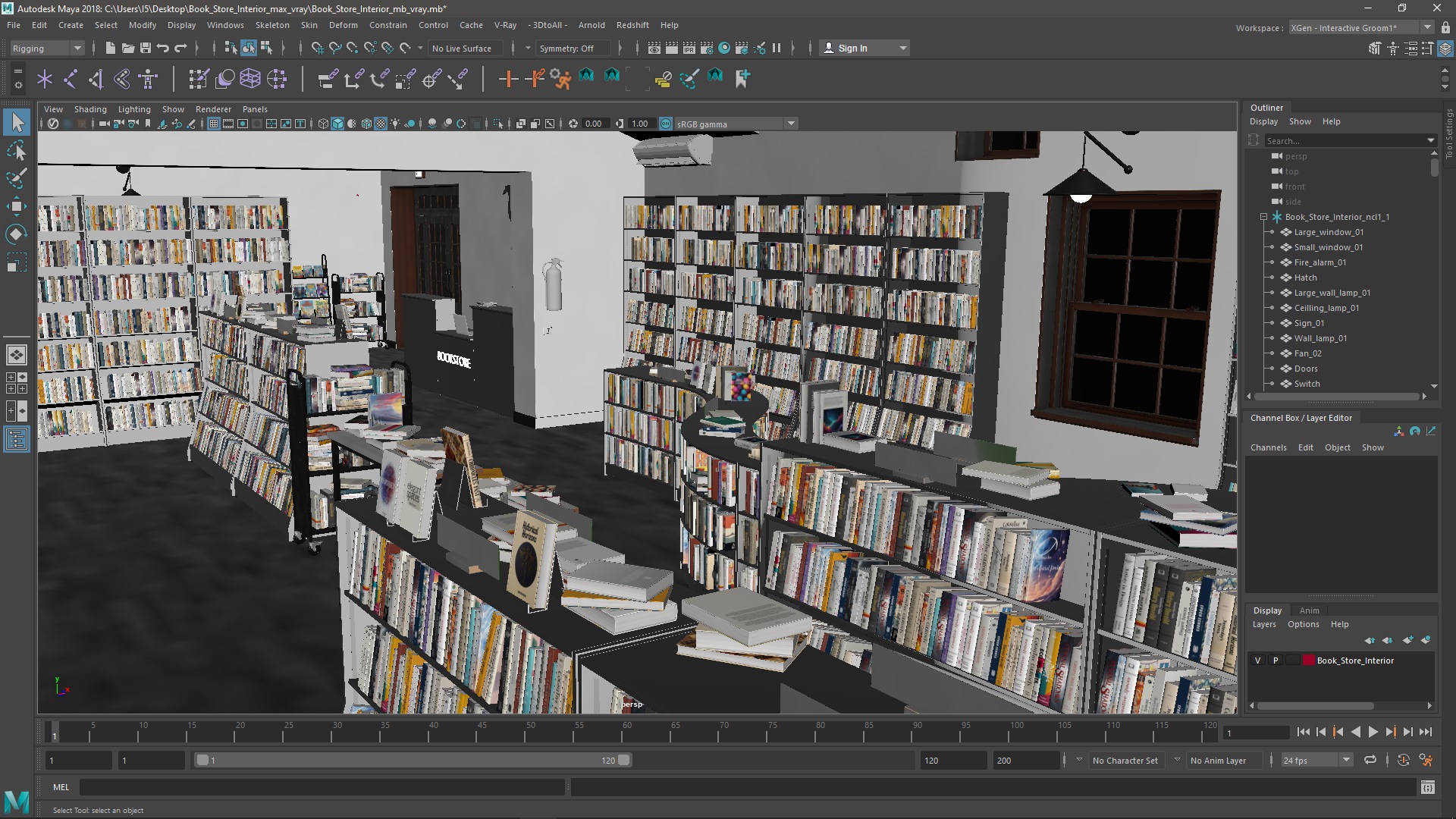 Book Store Interior 3D model