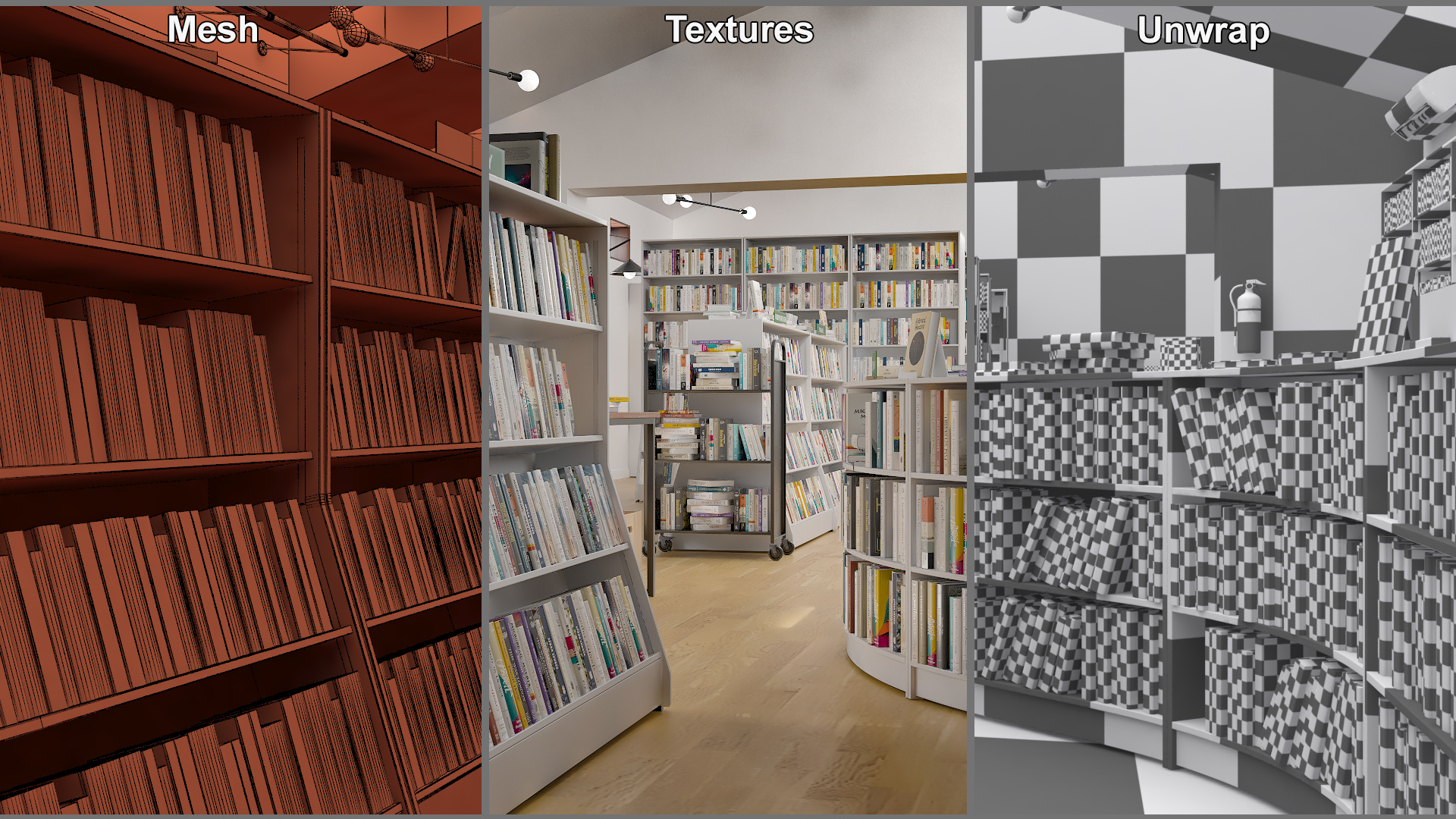 Book Store Interior 3D model