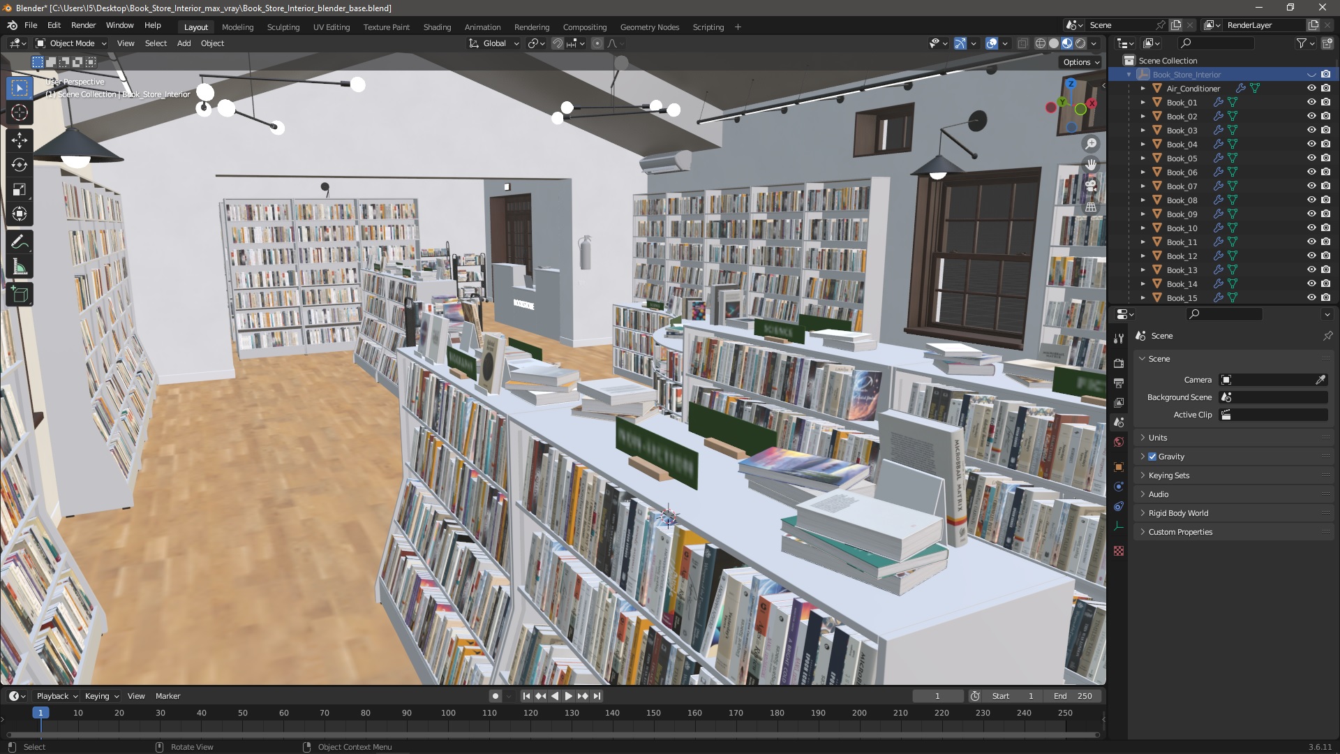 Book Store Interior 3D model