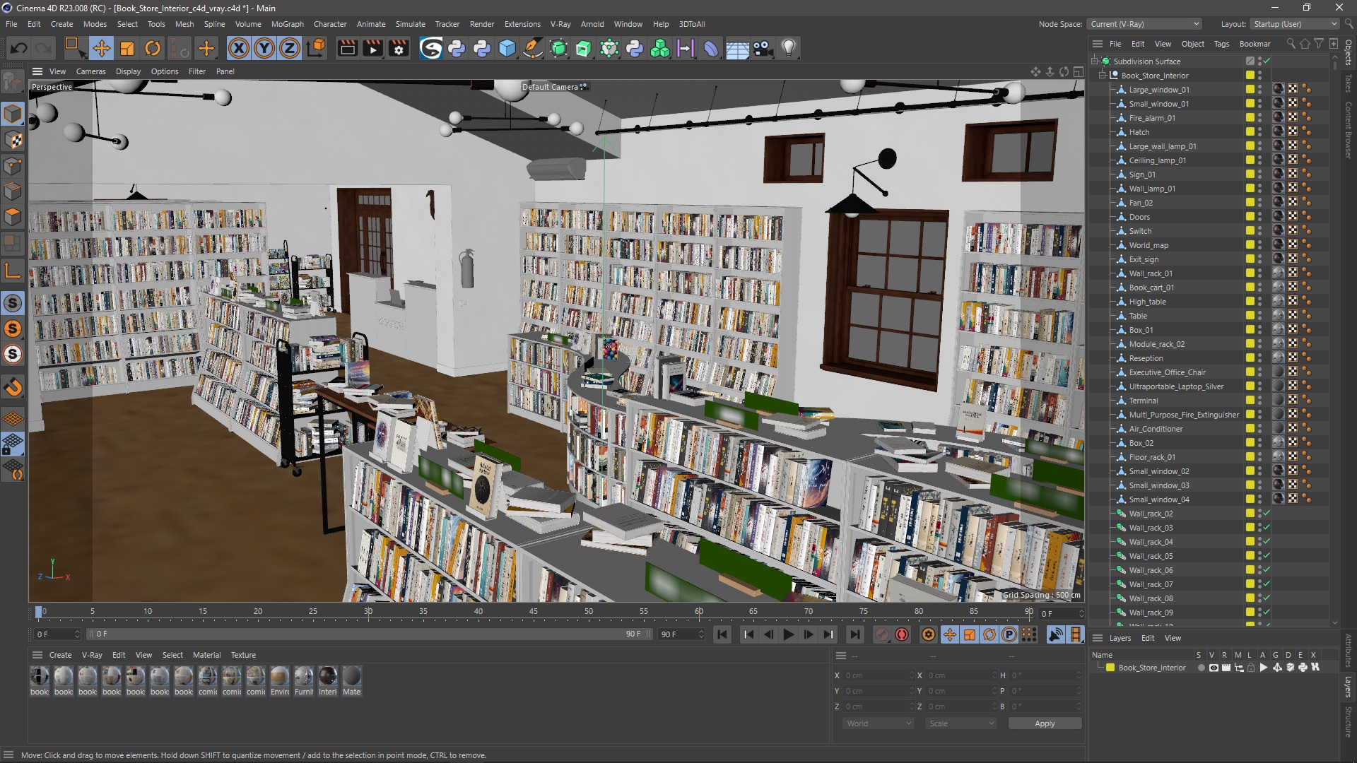 Book Store Interior 3D model