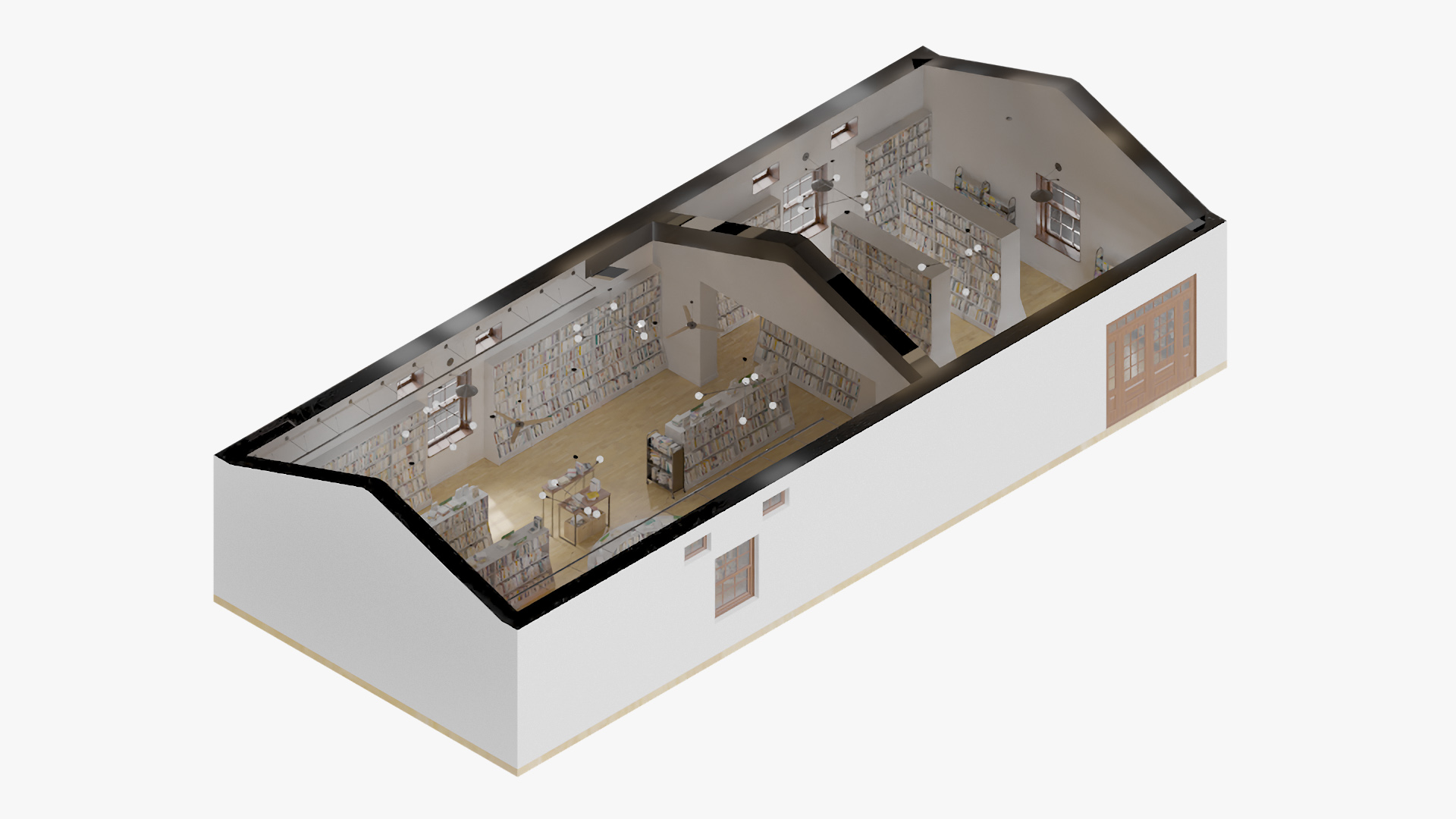 Book Store Interior 3D model