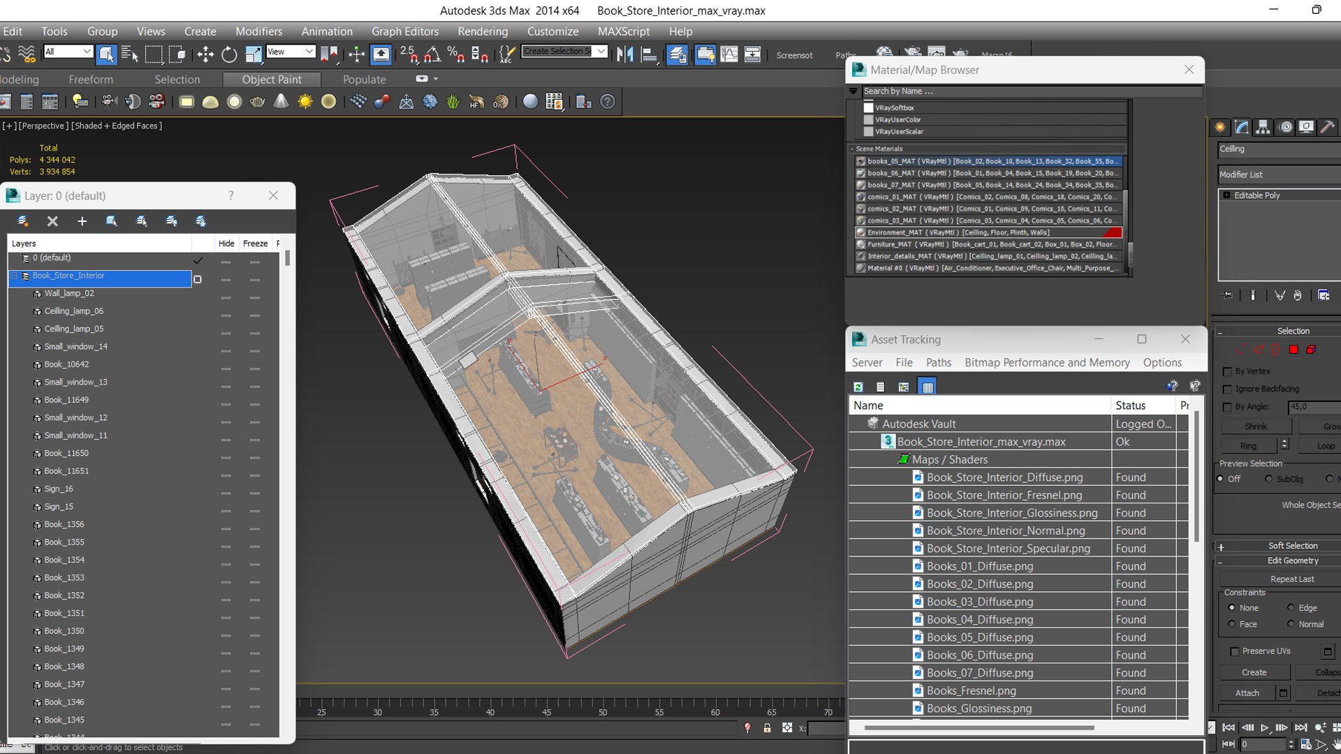 Book Store Interior 3D model