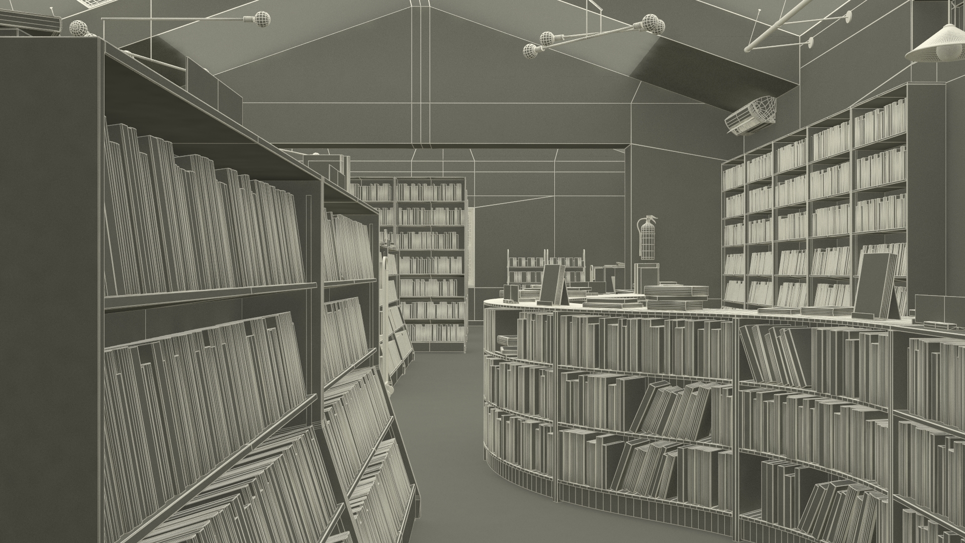 Book Store Interior 3D model