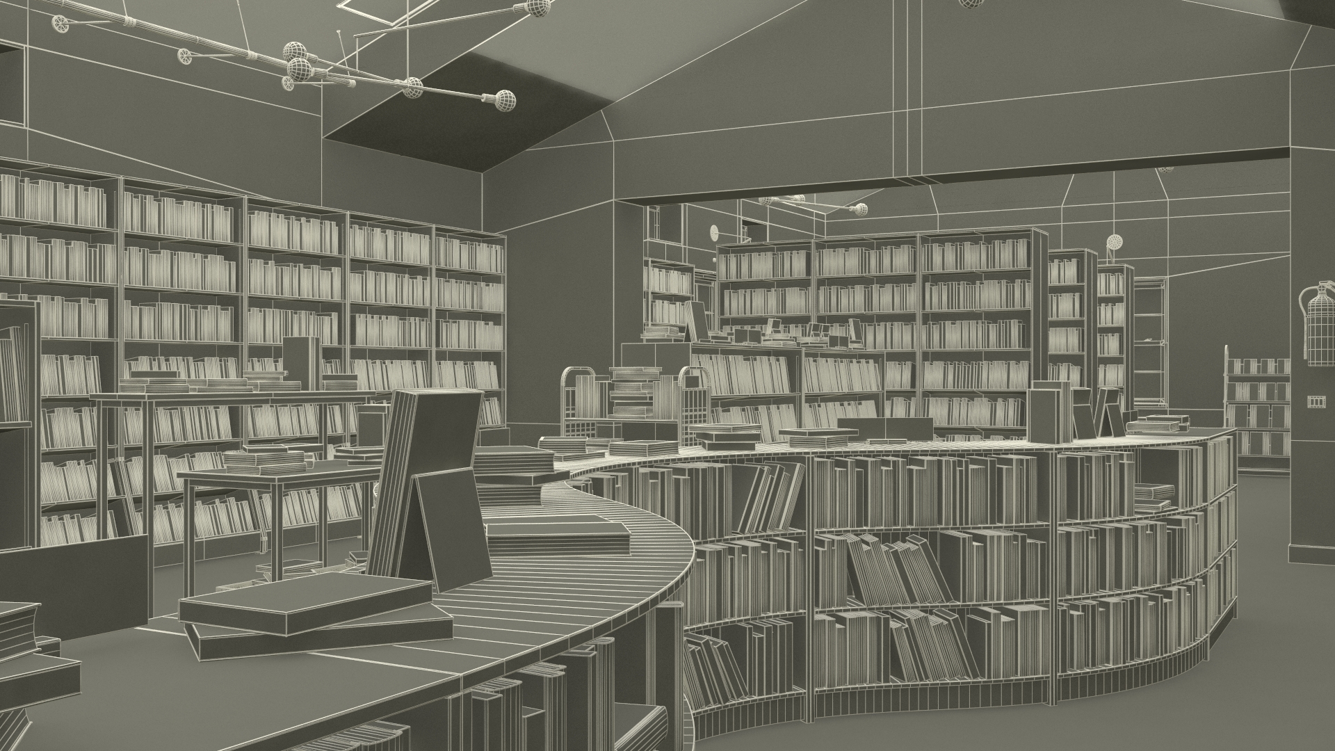 Book Store Interior 3D model