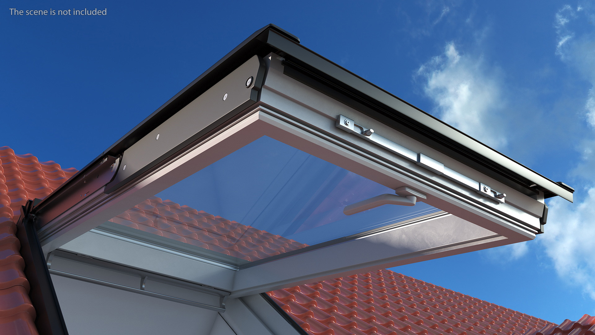 Roof Window Open 118 x 188 cm 3D model