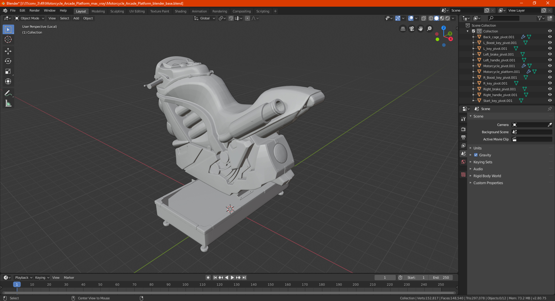 3D Motorcycle Arcade Platform