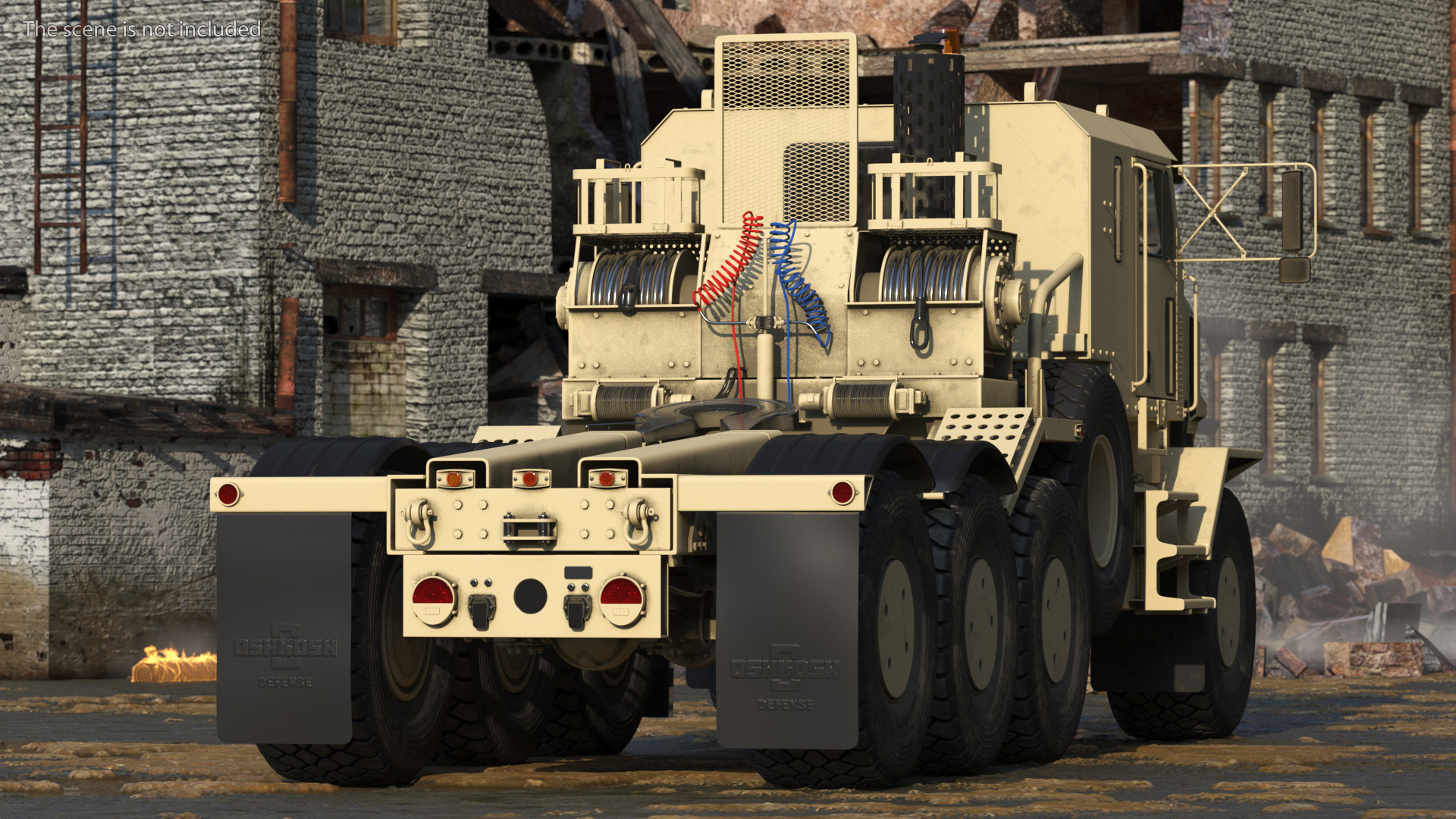 Oshkosh Global HET A1 Transporter Desert Camo Rigged 3D