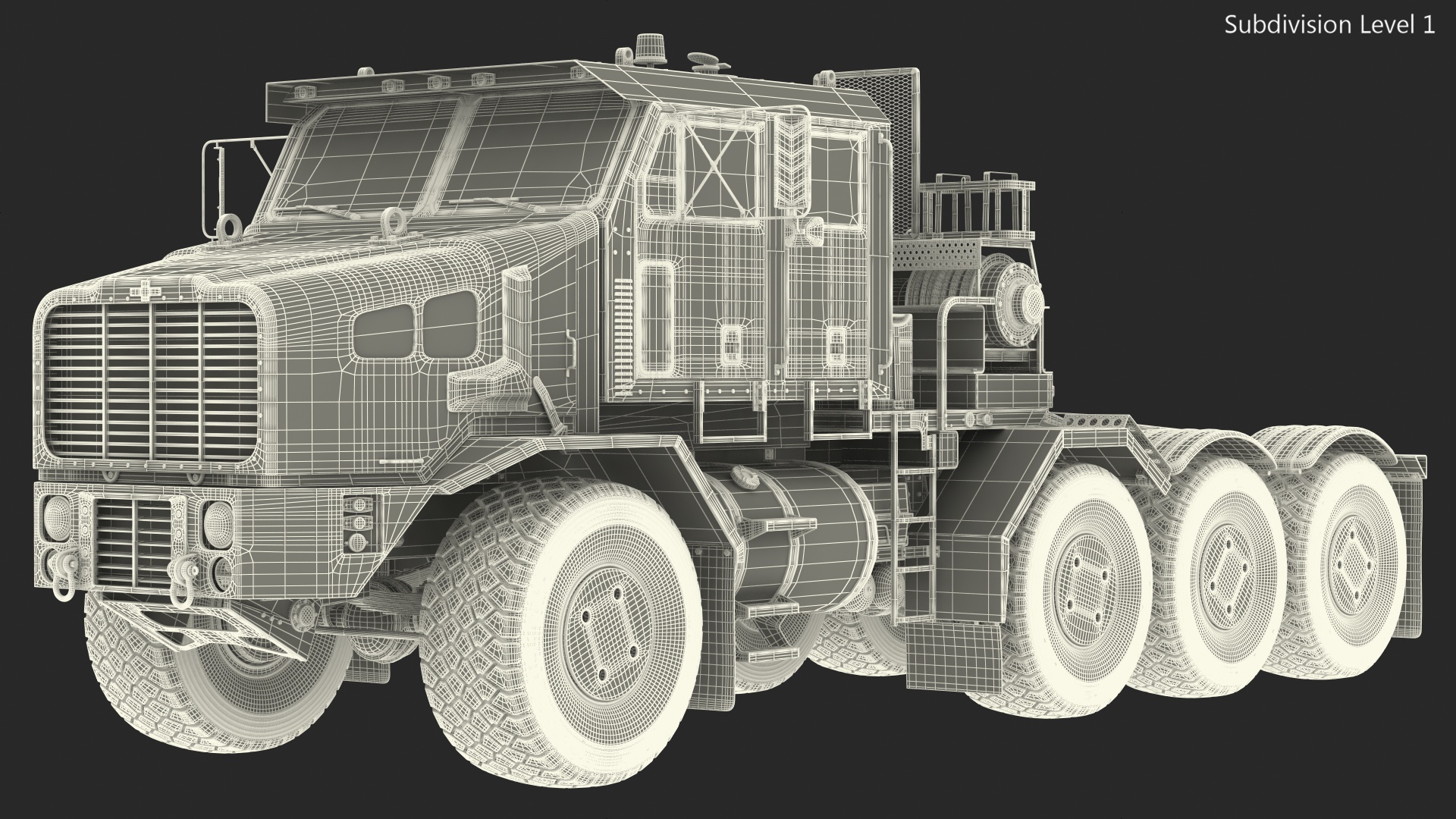 Oshkosh Global HET A1 Transporter Desert Camo Rigged 3D