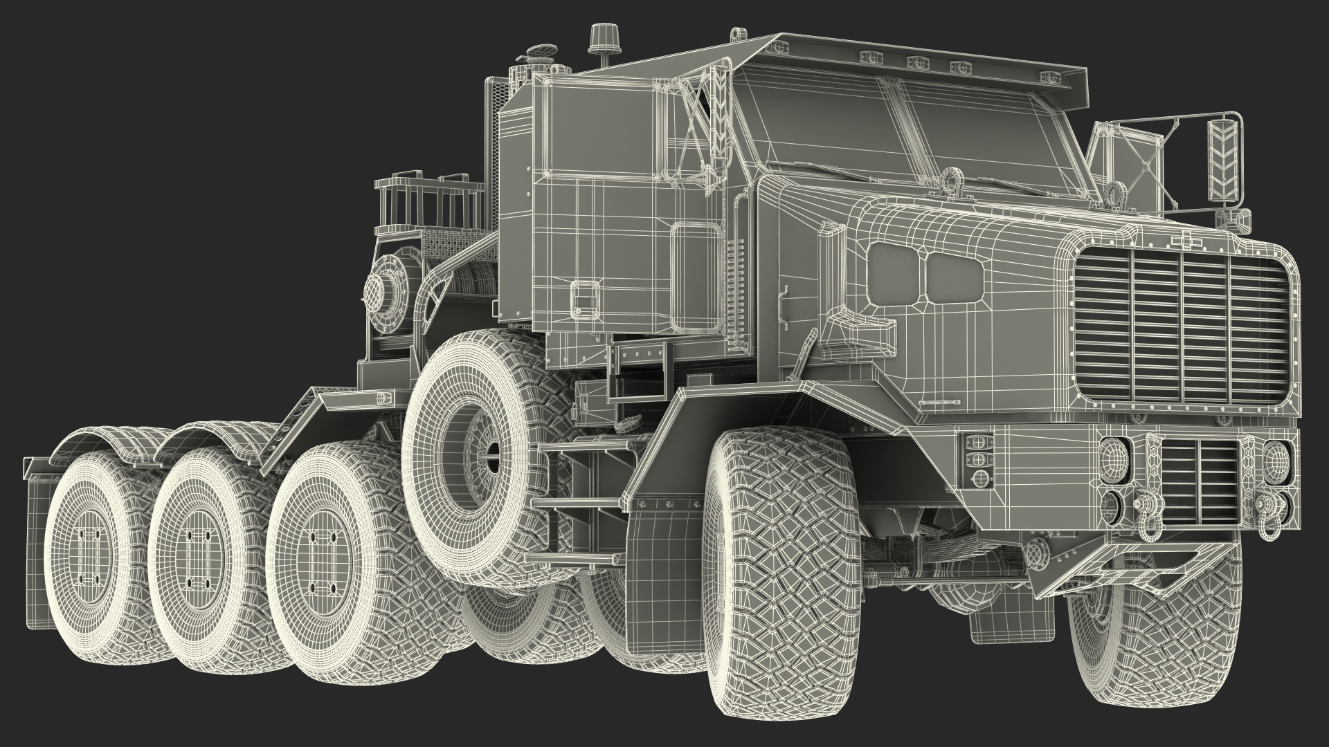 Oshkosh Global HET A1 Transporter Desert Camo Rigged 3D